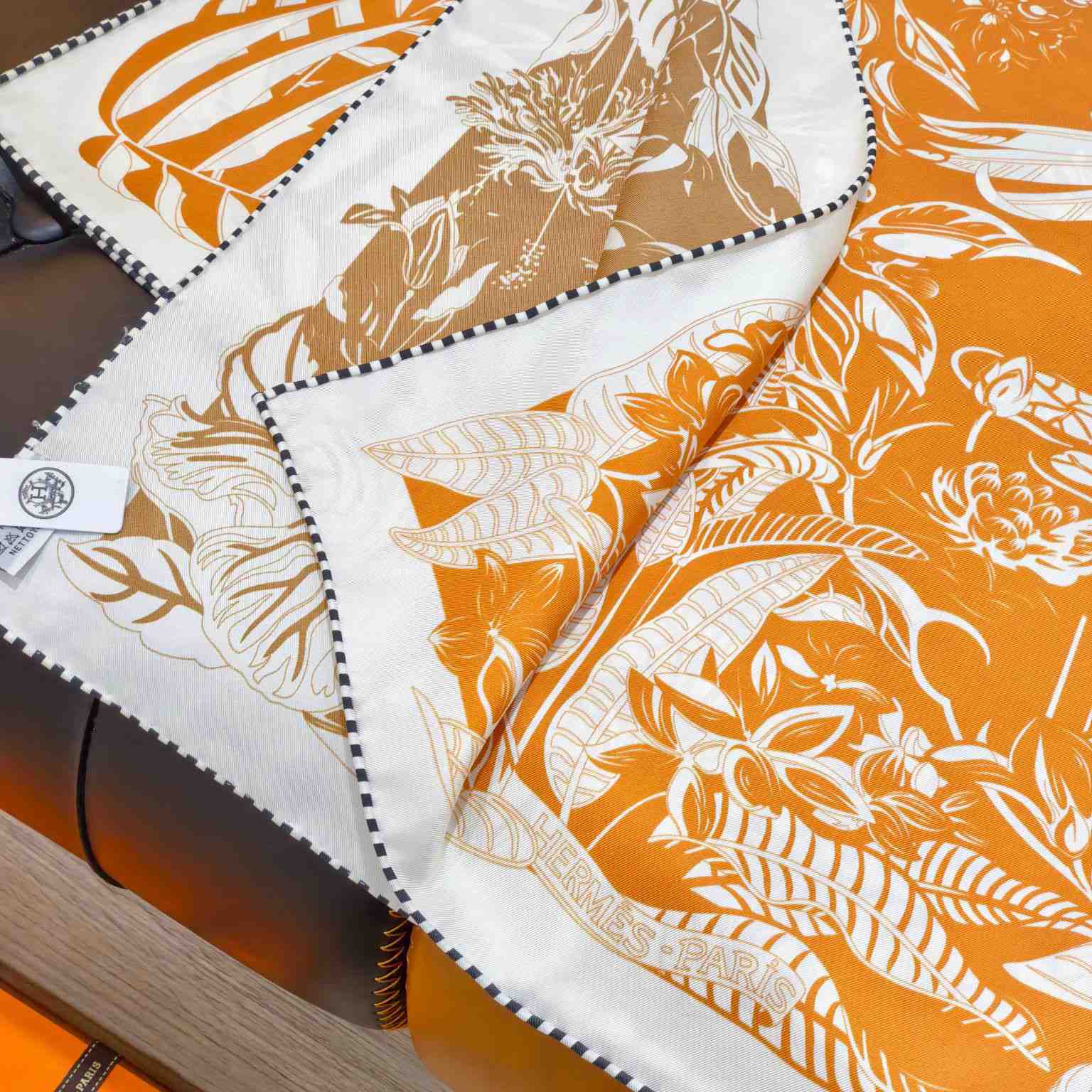 Hermes Flamingo Party Tattoo Double Face Scarf 90 - DopestKickz