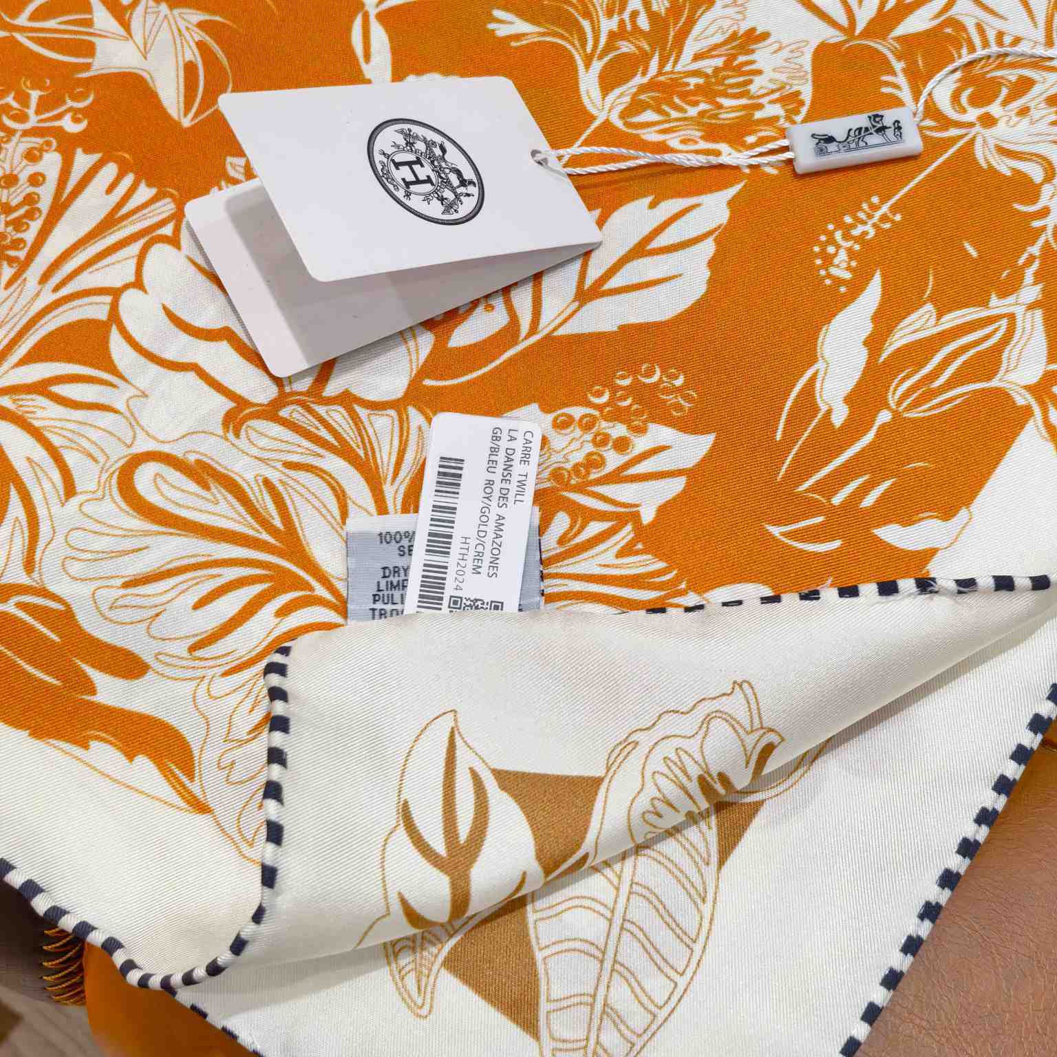 Hermes Flamingo Party Tattoo Double Face Scarf 90 - DopestKickz
