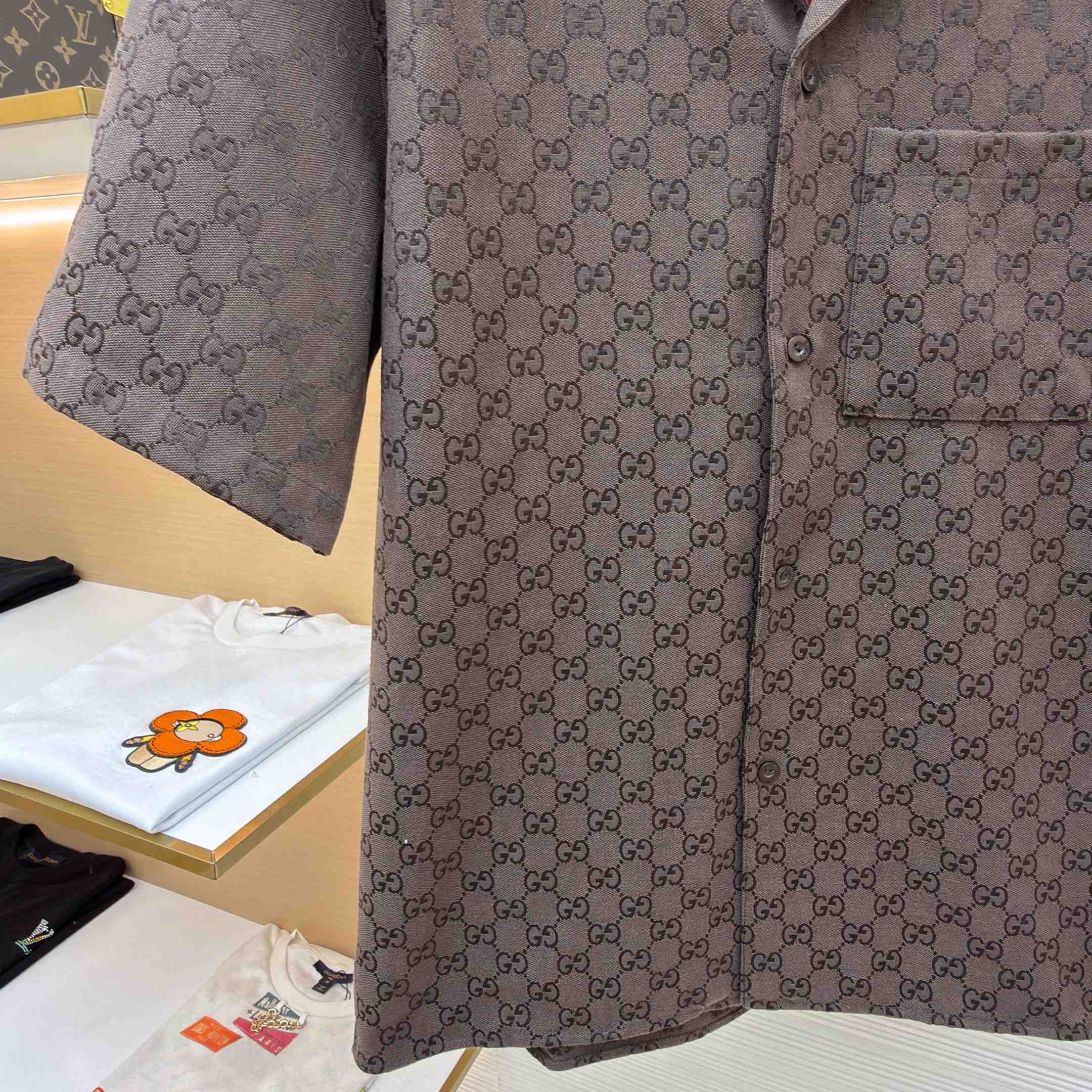 Gucci GG Canvas Linen Blend Bowling Shirt - DopestKickz
