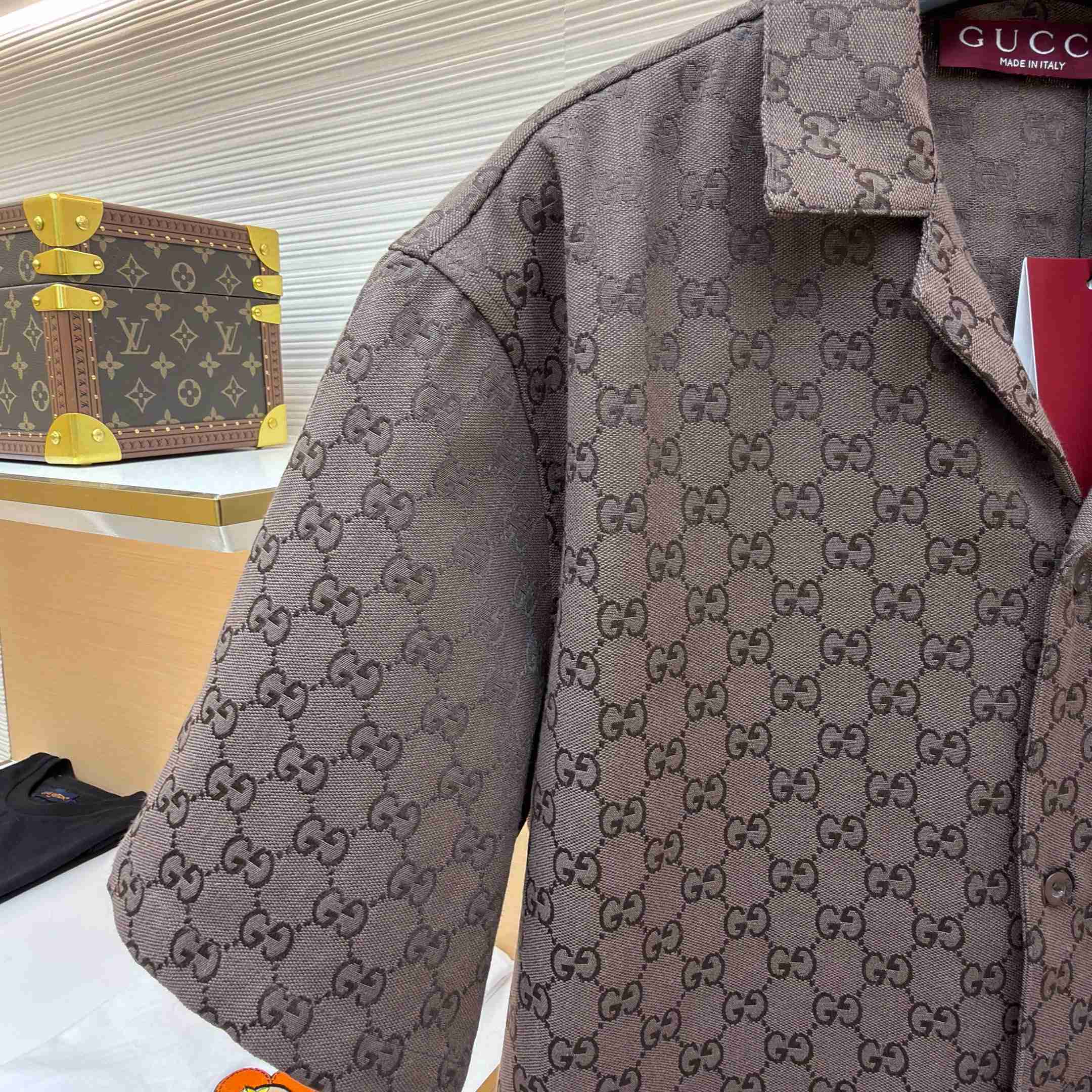 Gucci GG Canvas Linen Blend Bowling Shirt - DopestKickz