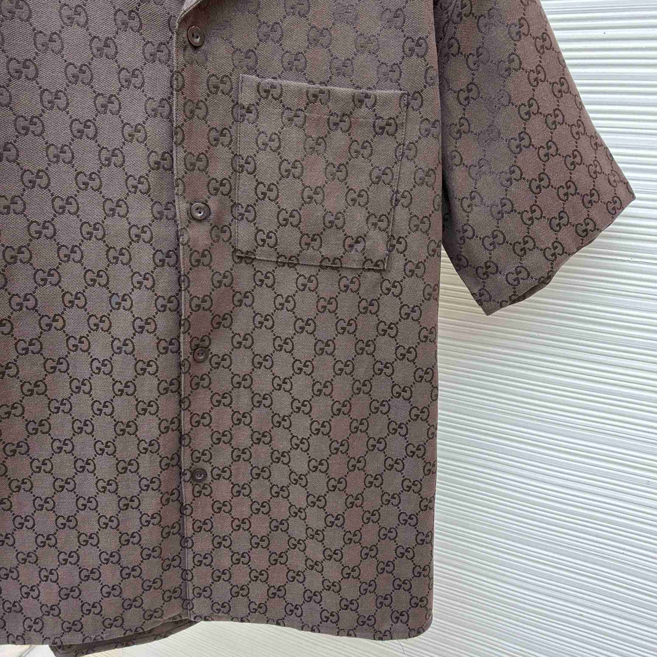 Gucci GG Canvas Linen Blend Bowling Shirt - DopestKickz