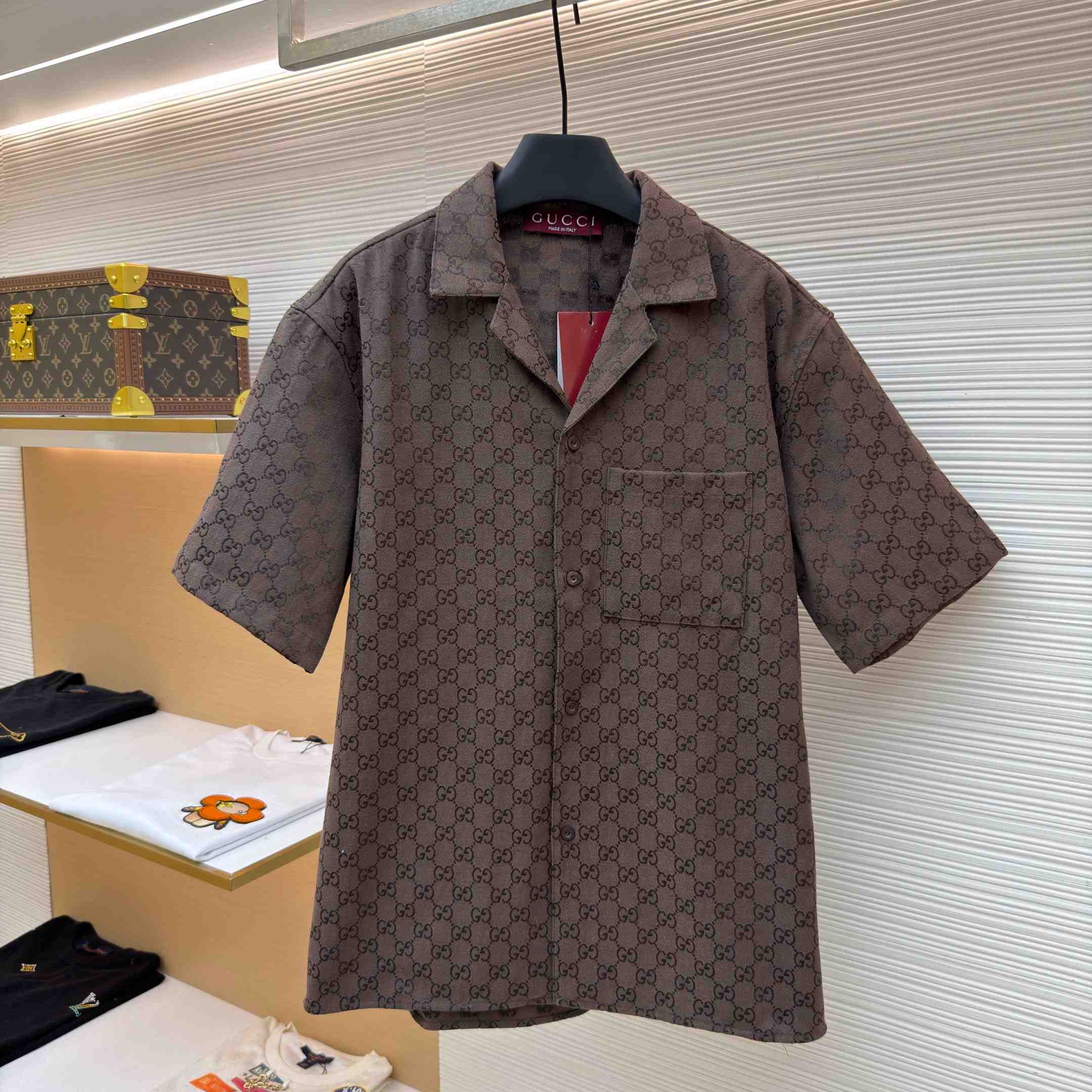 Gucci GG Canvas Linen Blend Bowling Shirt - DopestKickz