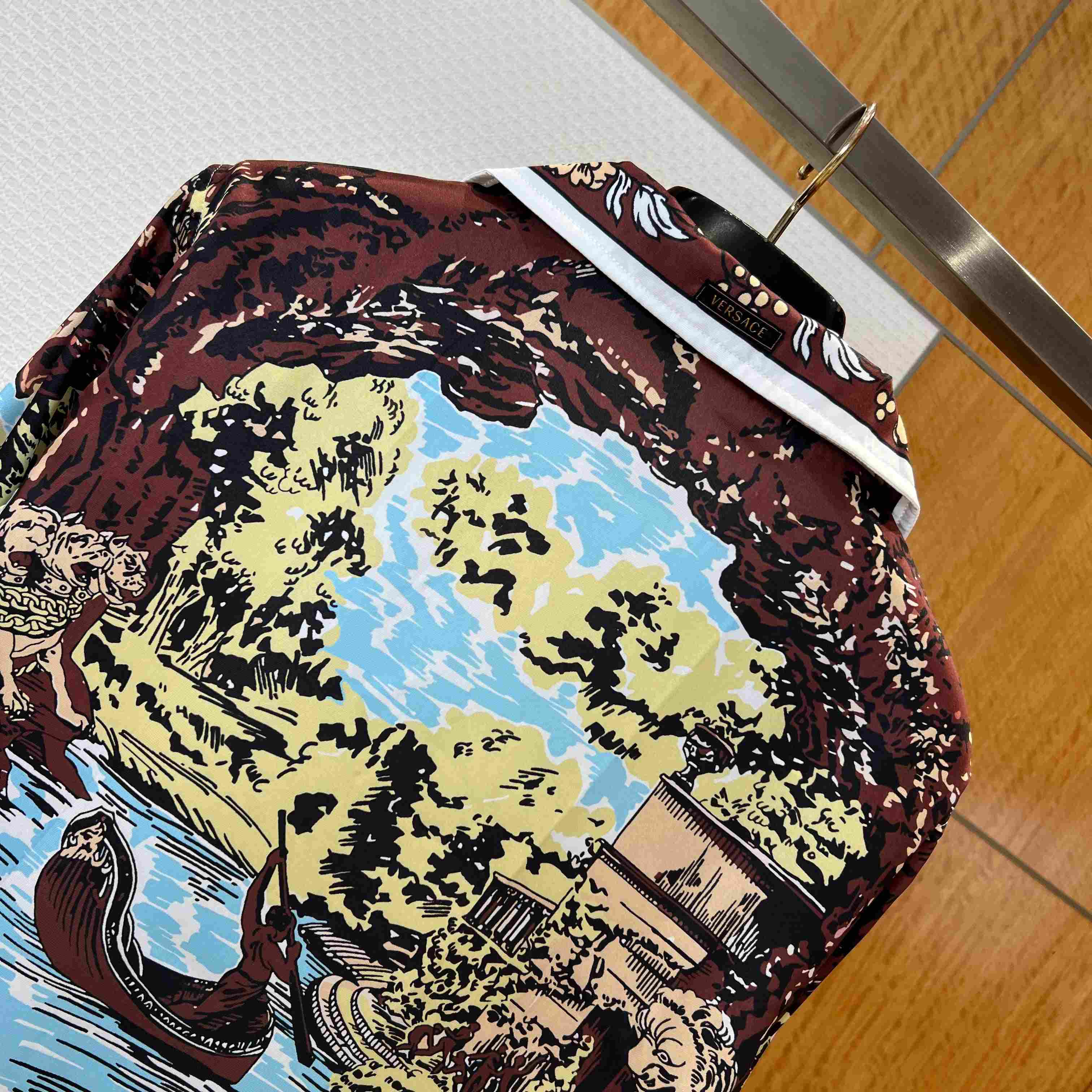 Versace Printed Silk Twill Slim Shirt - DopestKickz