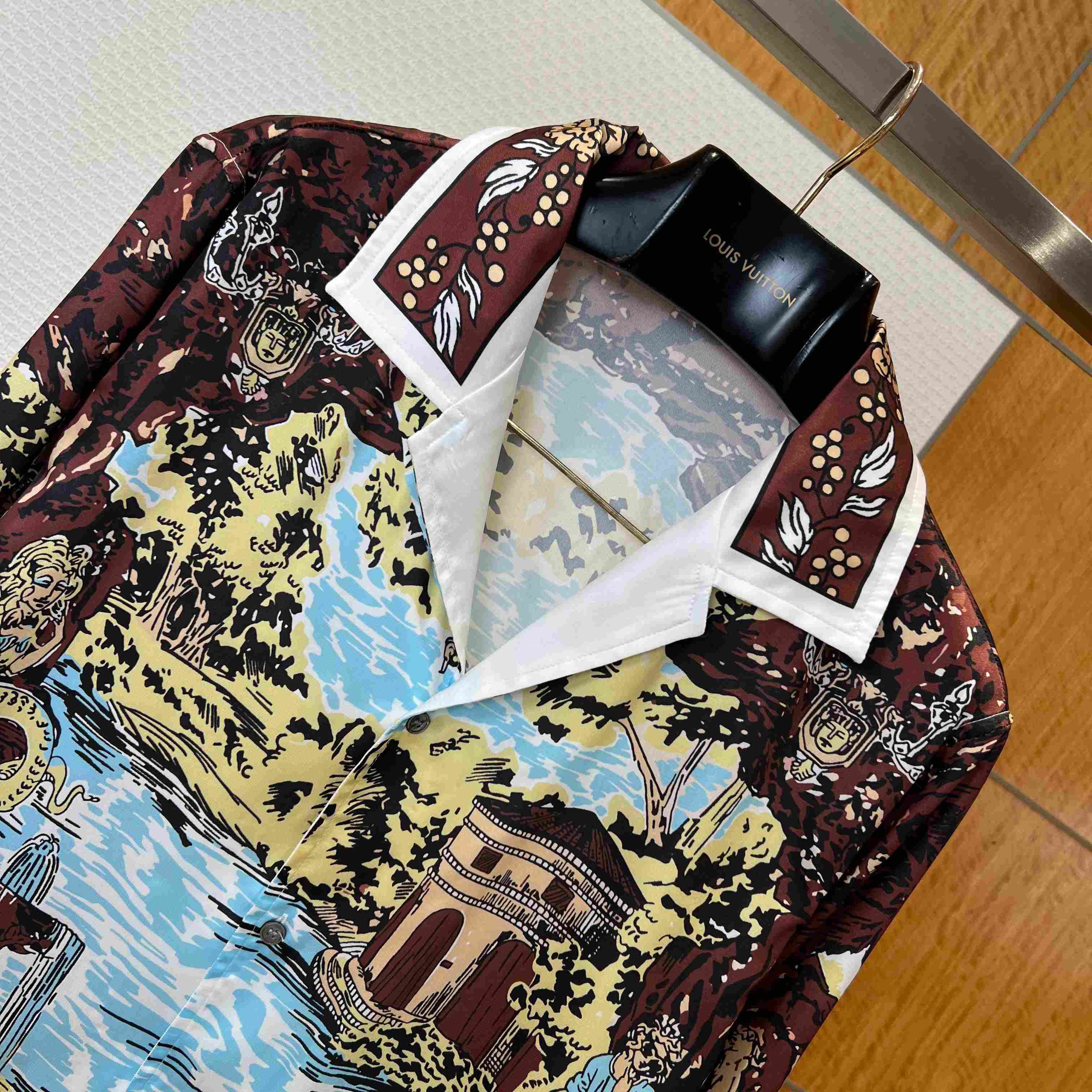 Versace Printed Silk Twill Slim Shirt - DopestKickz