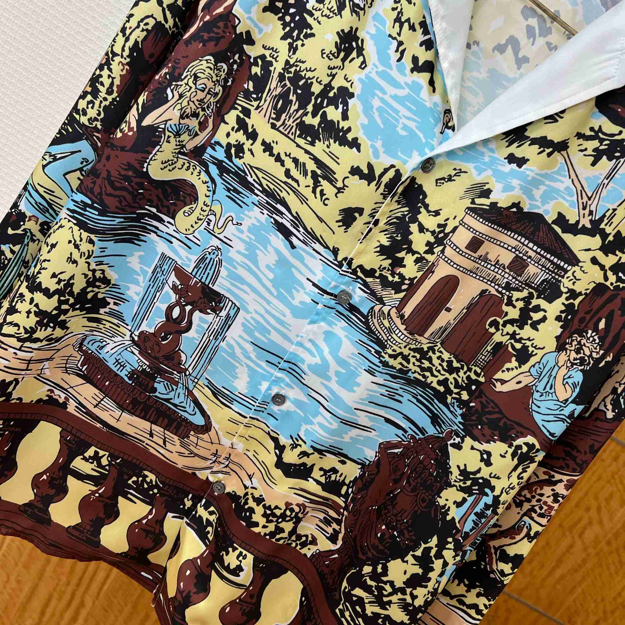 Versace Printed Silk Twill Slim Shirt - DopestKickz