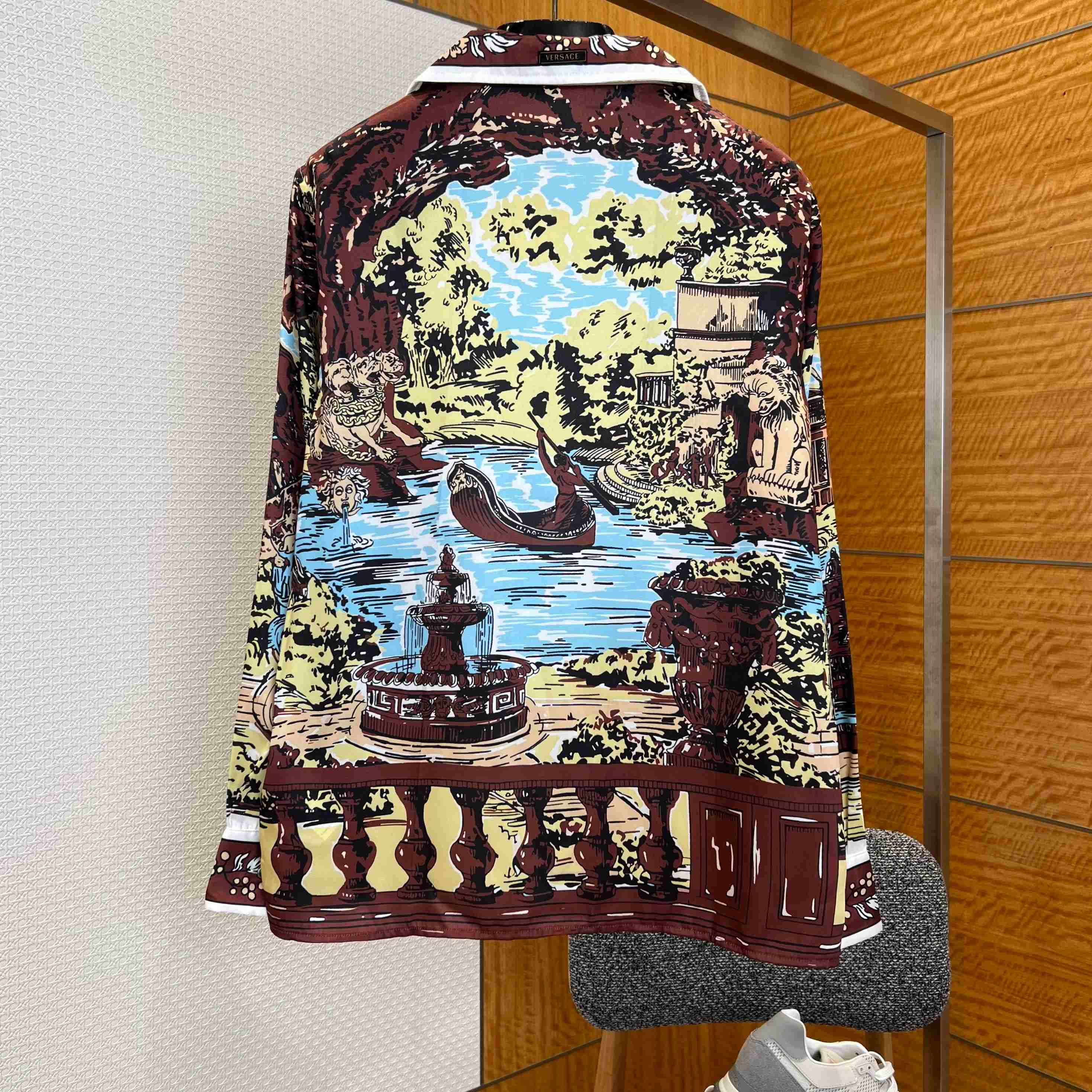 Versace Printed Silk Twill Slim Shirt - DopestKickz
