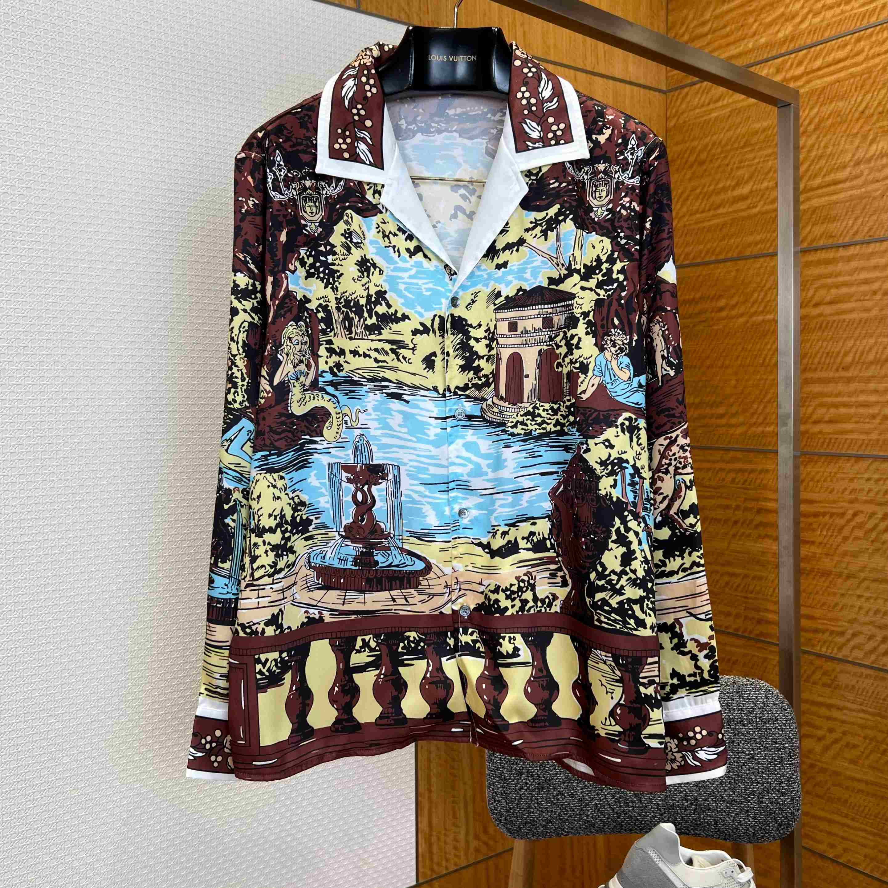 Versace Printed Silk Twill Slim Shirt - DopestKickz
