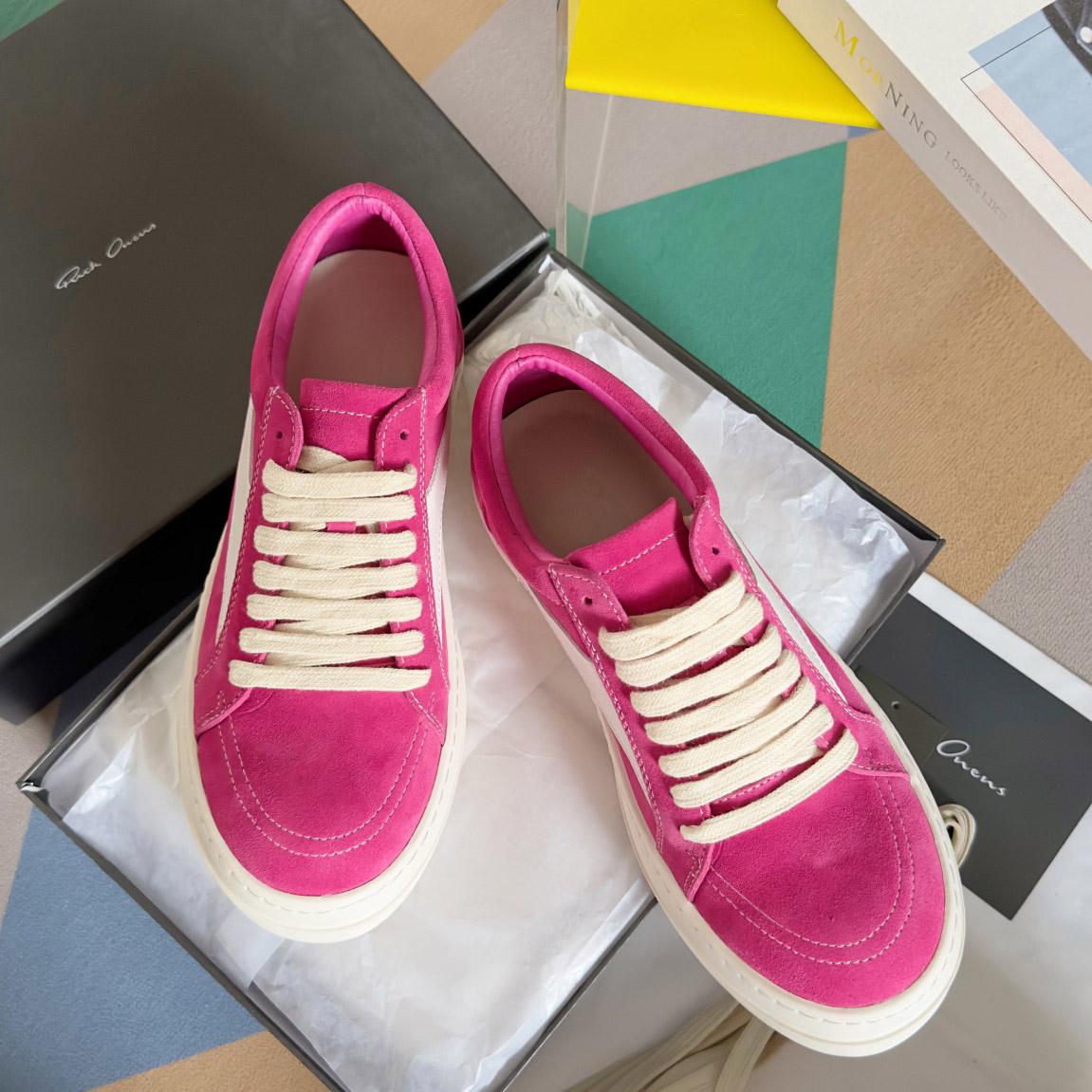 Rick Owens Wmns EDFU Suede Leather Vintage Low 'Hot Pink' - DopestKickz