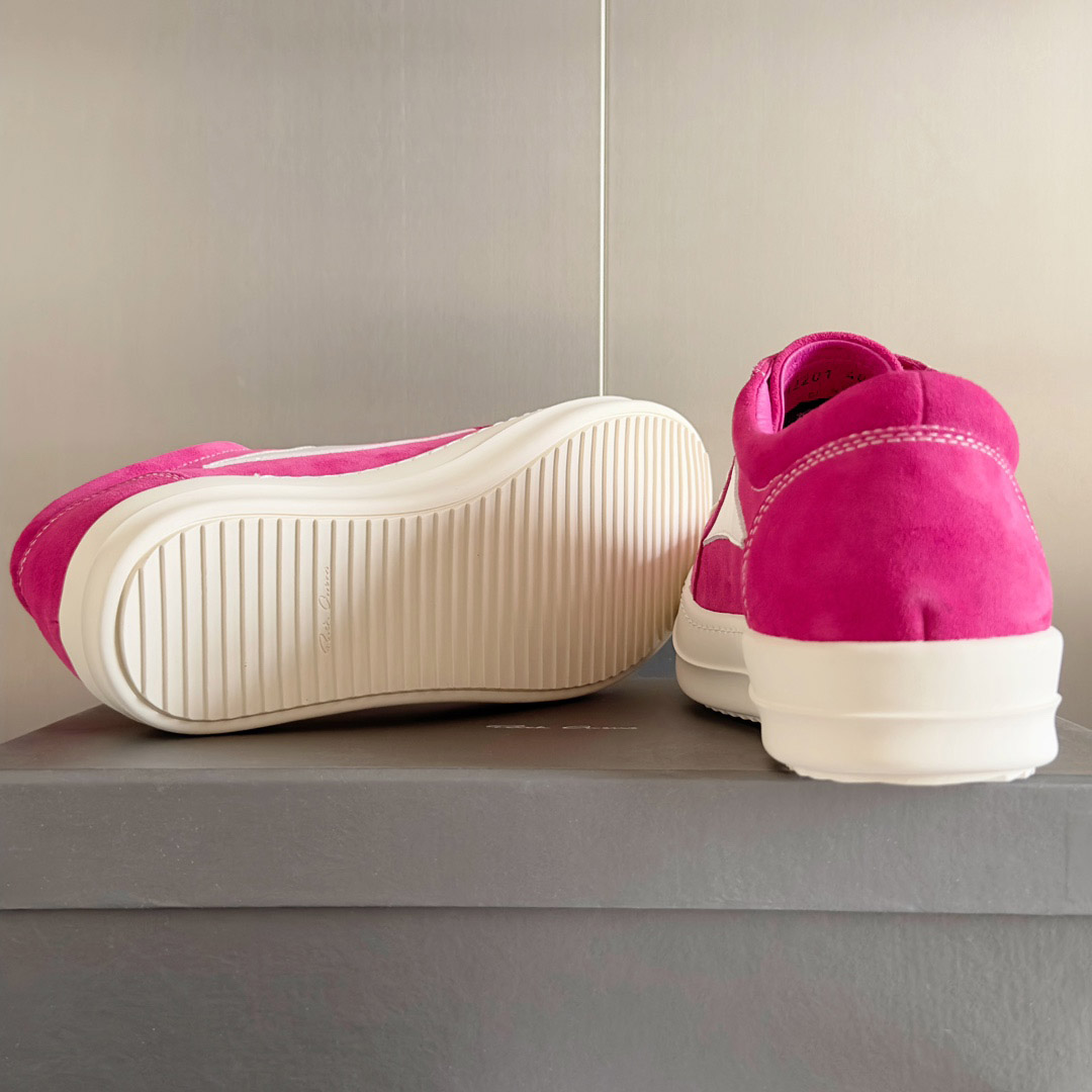 Rick Owens Wmns EDFU Suede Leather Vintage Low 'Hot Pink' - DopestKickz