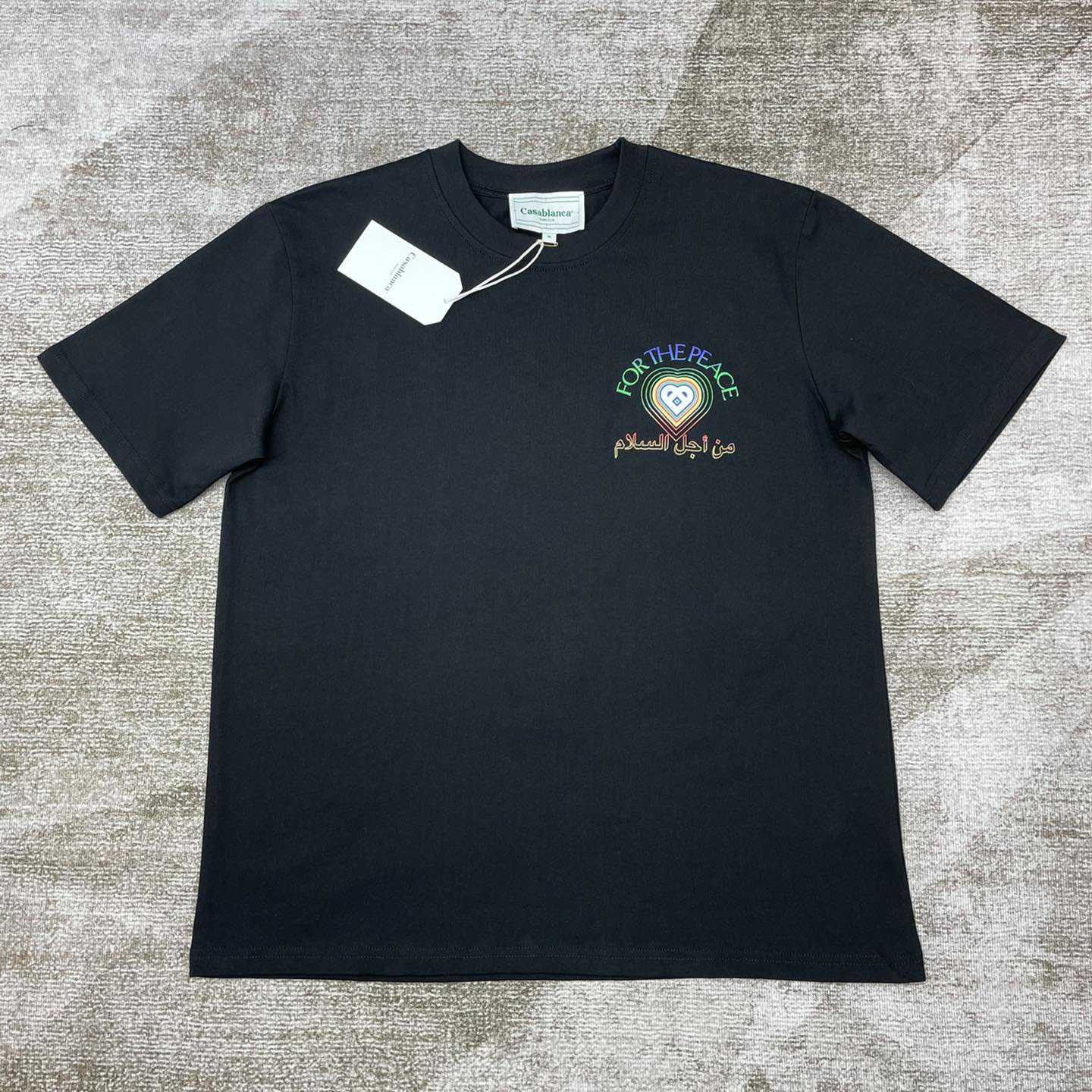 Casablanca For The Peace Gradient Printed T-Shirt 'Black' CA5072 - DopestKickz