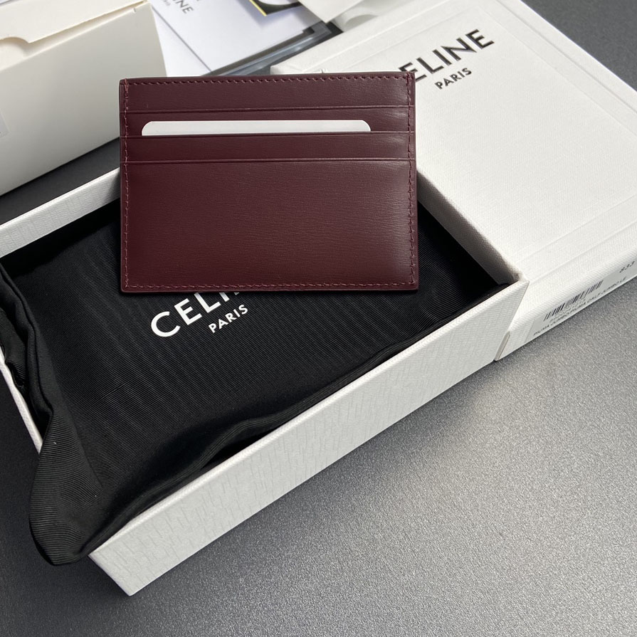 Celine Card Holder Triomphe In Shiny Calfskin  - DopestKickz