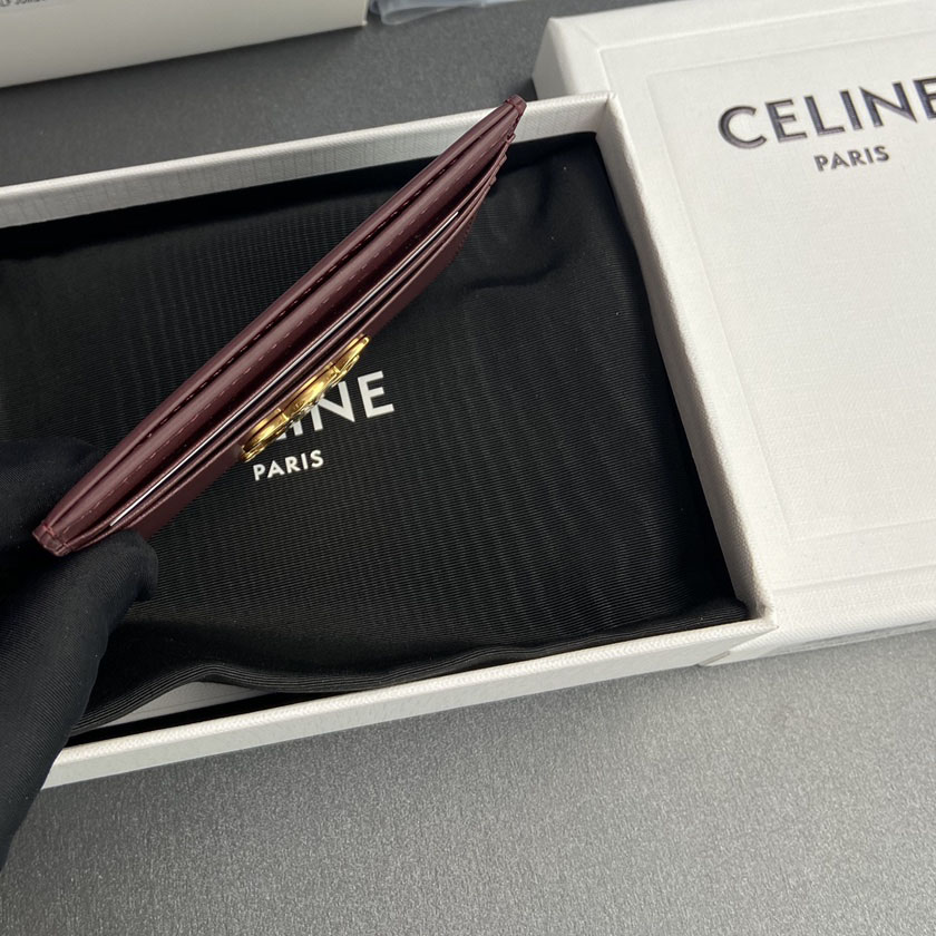 Celine Card Holder Triomphe In Shiny Calfskin  - DopestKickz