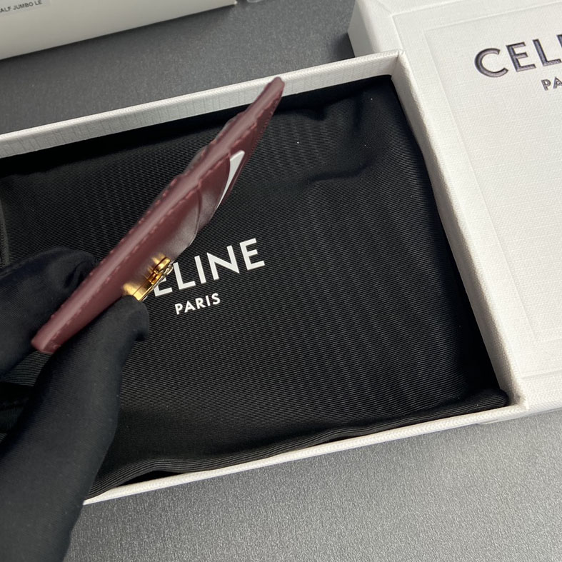 Celine Card Holder Triomphe In Shiny Calfskin  - DopestKickz