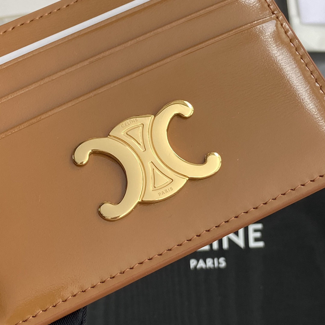 Celine Card Holder Triomphe In Shiny Calfskin  - DopestKickz