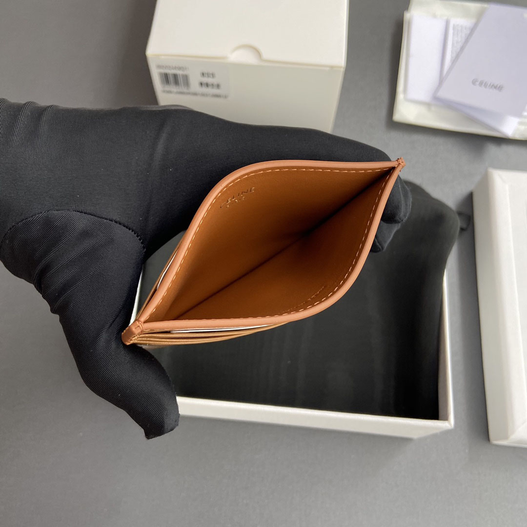 Celine Card Holder Triomphe In Shiny Calfskin  - DopestKickz