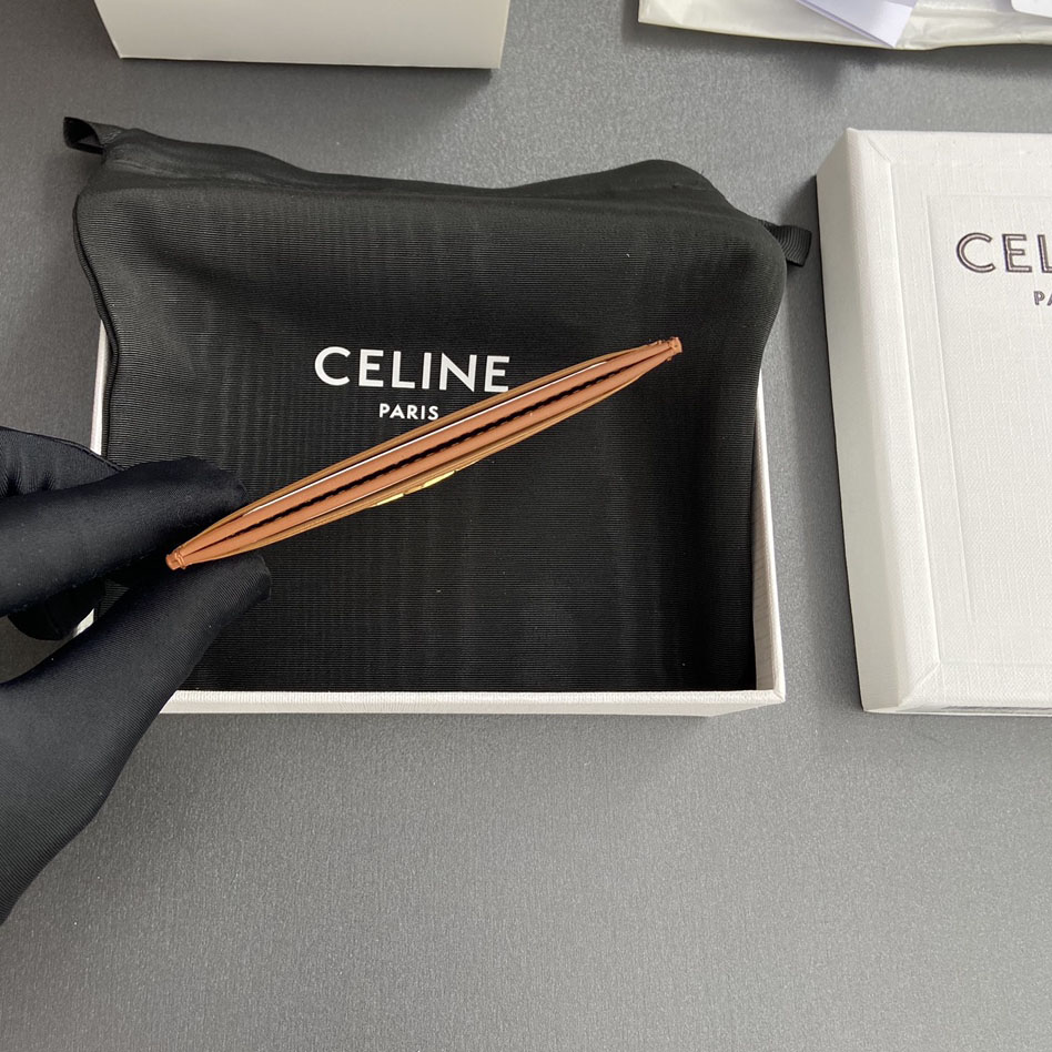 Celine Card Holder Triomphe In Shiny Calfskin  - DopestKickz
