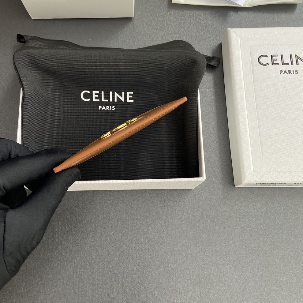 Celine Card Holder Triomphe In Shiny Calfskin  - DopestKickz