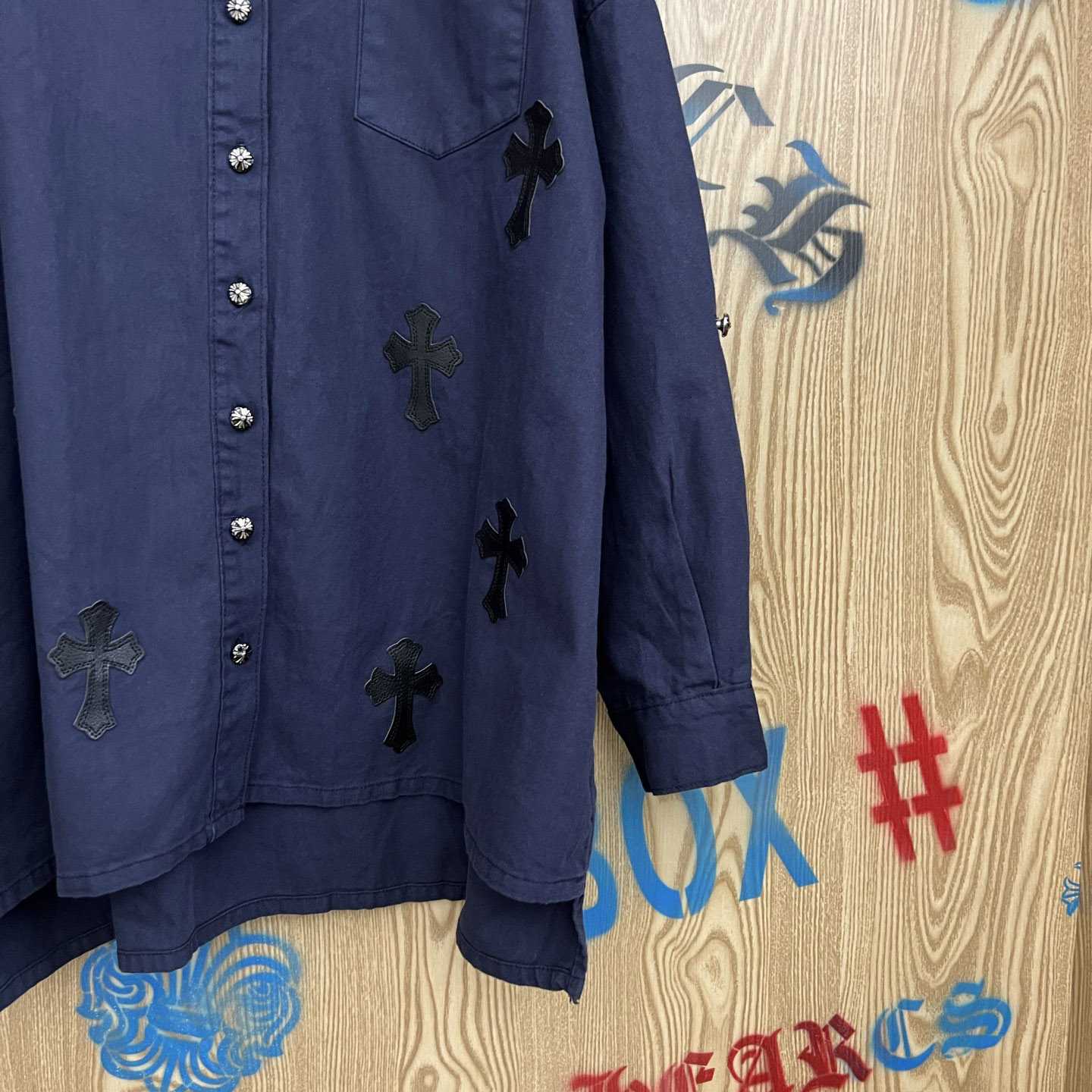 Chrome Hearts  Oversized Cross Patch Shirt - DopestKickz