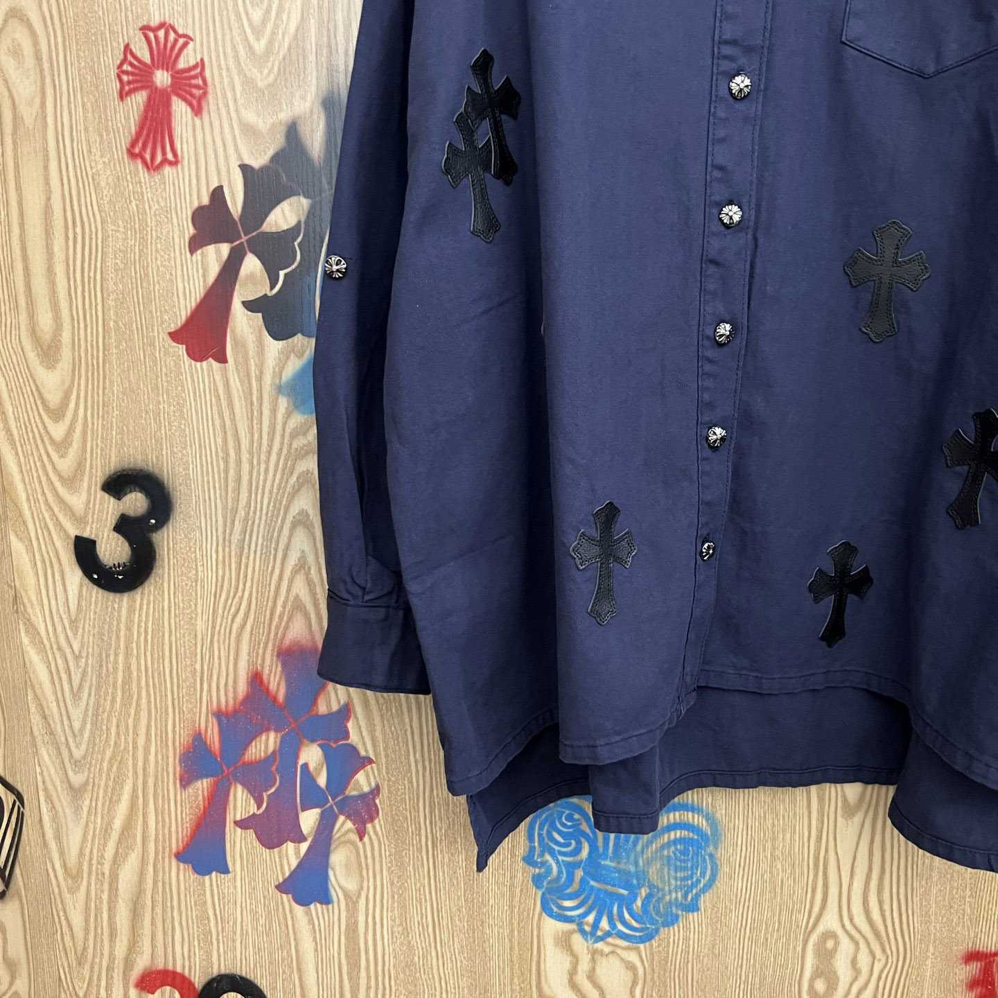 Chrome Hearts  Oversized Cross Patch Shirt - DopestKickz