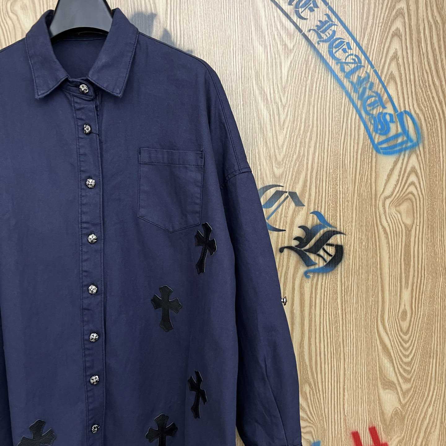 Chrome Hearts  Oversized Cross Patch Shirt - DopestKickz
