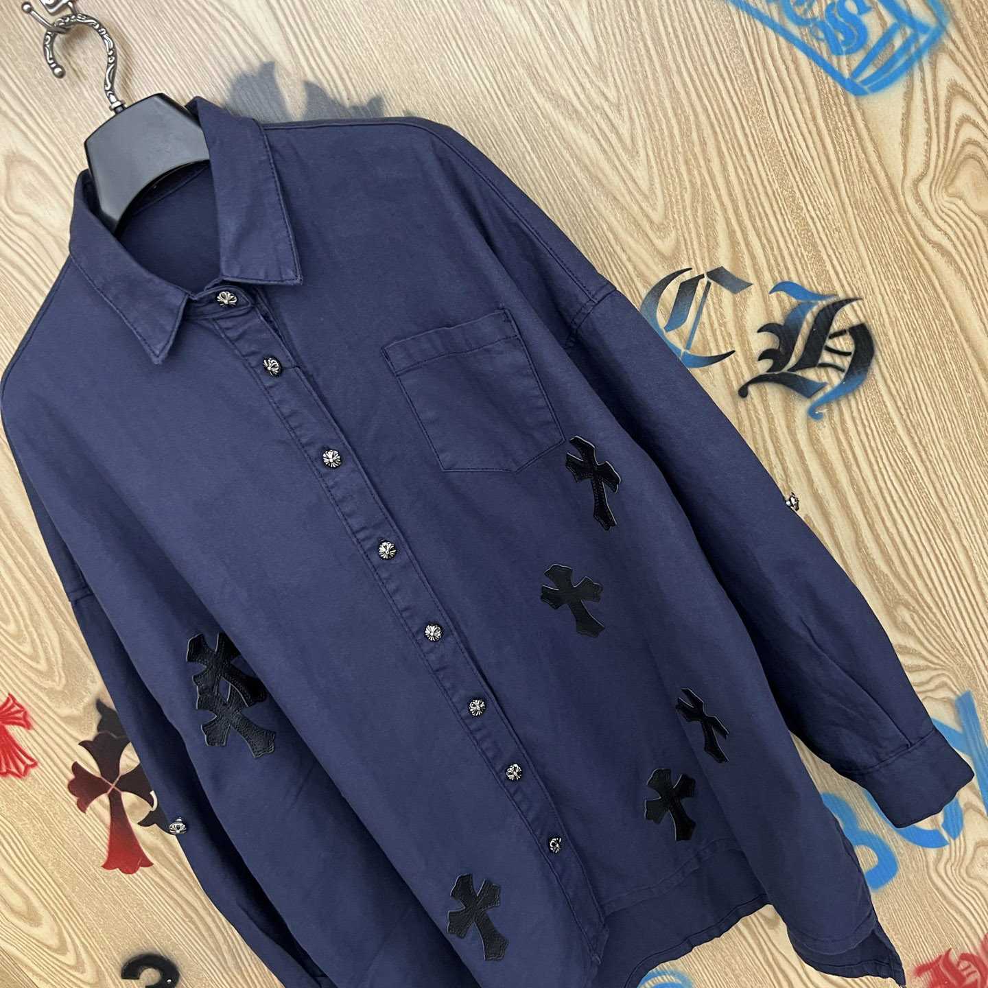 Chrome Hearts  Oversized Cross Patch Shirt - DopestKickz