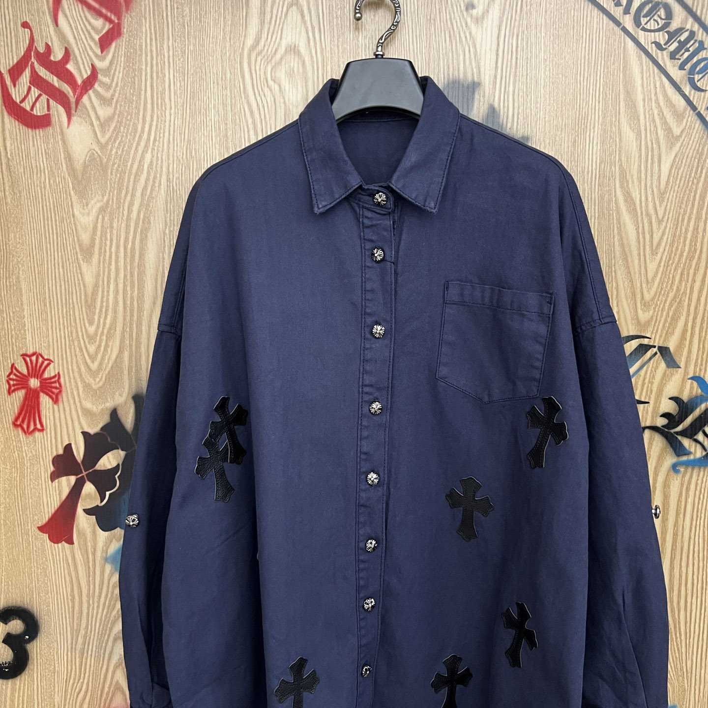 Chrome Hearts  Oversized Cross Patch Shirt - DopestKickz