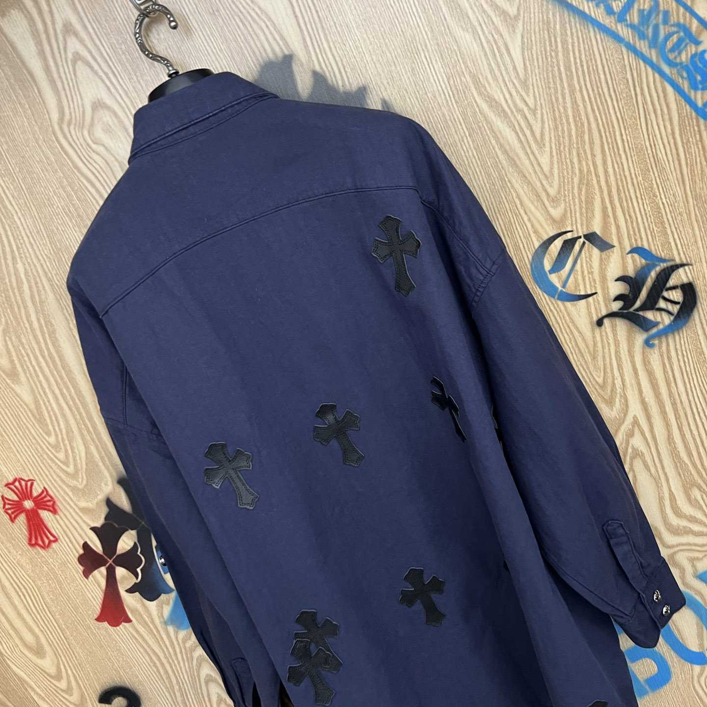 Chrome Hearts  Oversized Cross Patch Shirt - DopestKickz