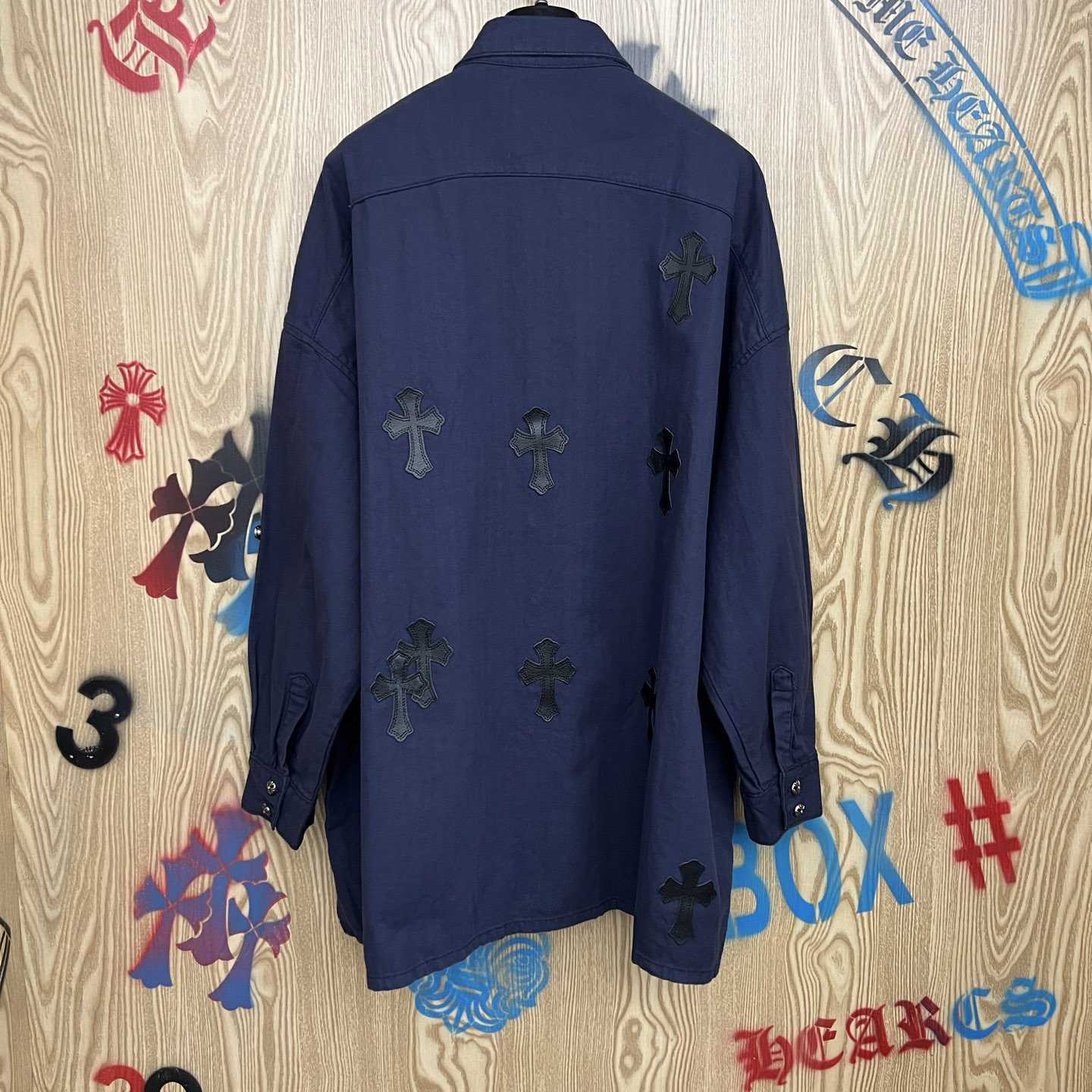 Chrome Hearts  Oversized Cross Patch Shirt - DopestKickz