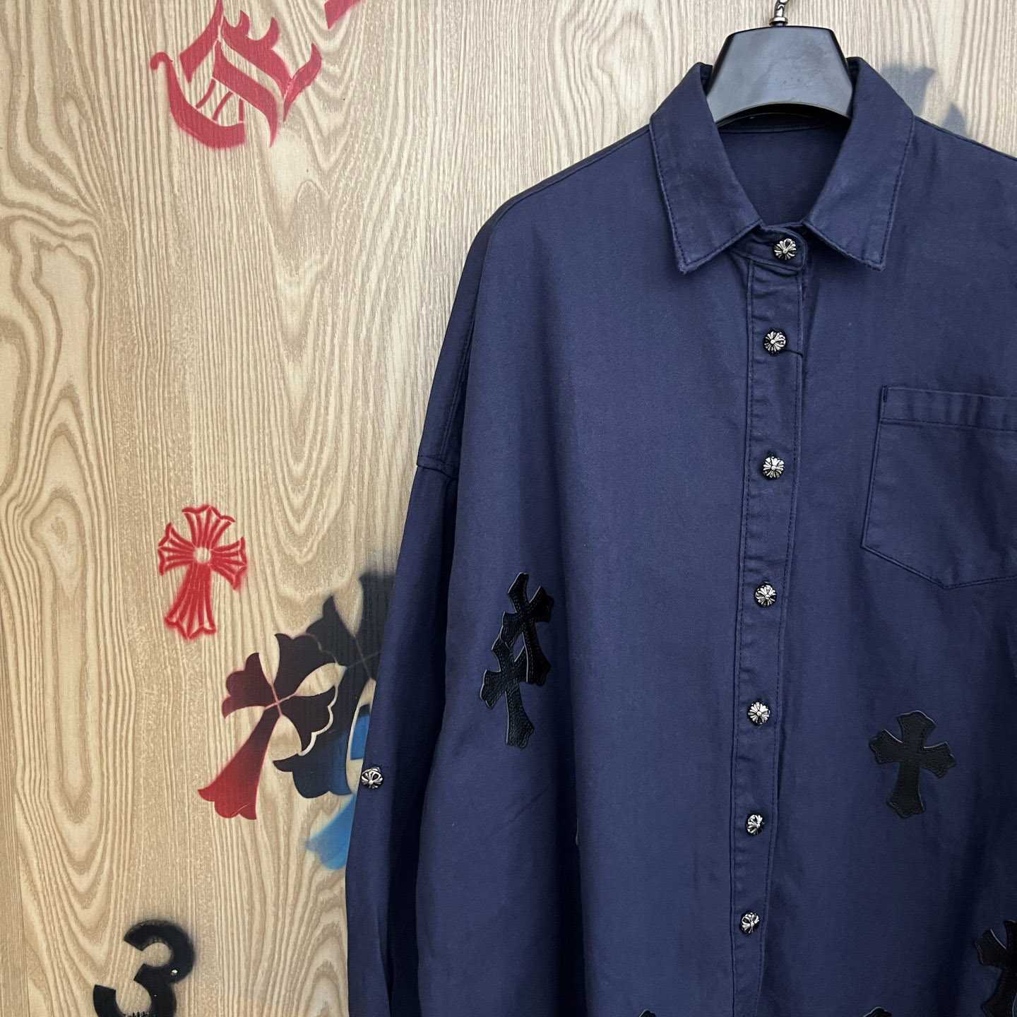 Chrome Hearts  Oversized Cross Patch Shirt - DopestKickz