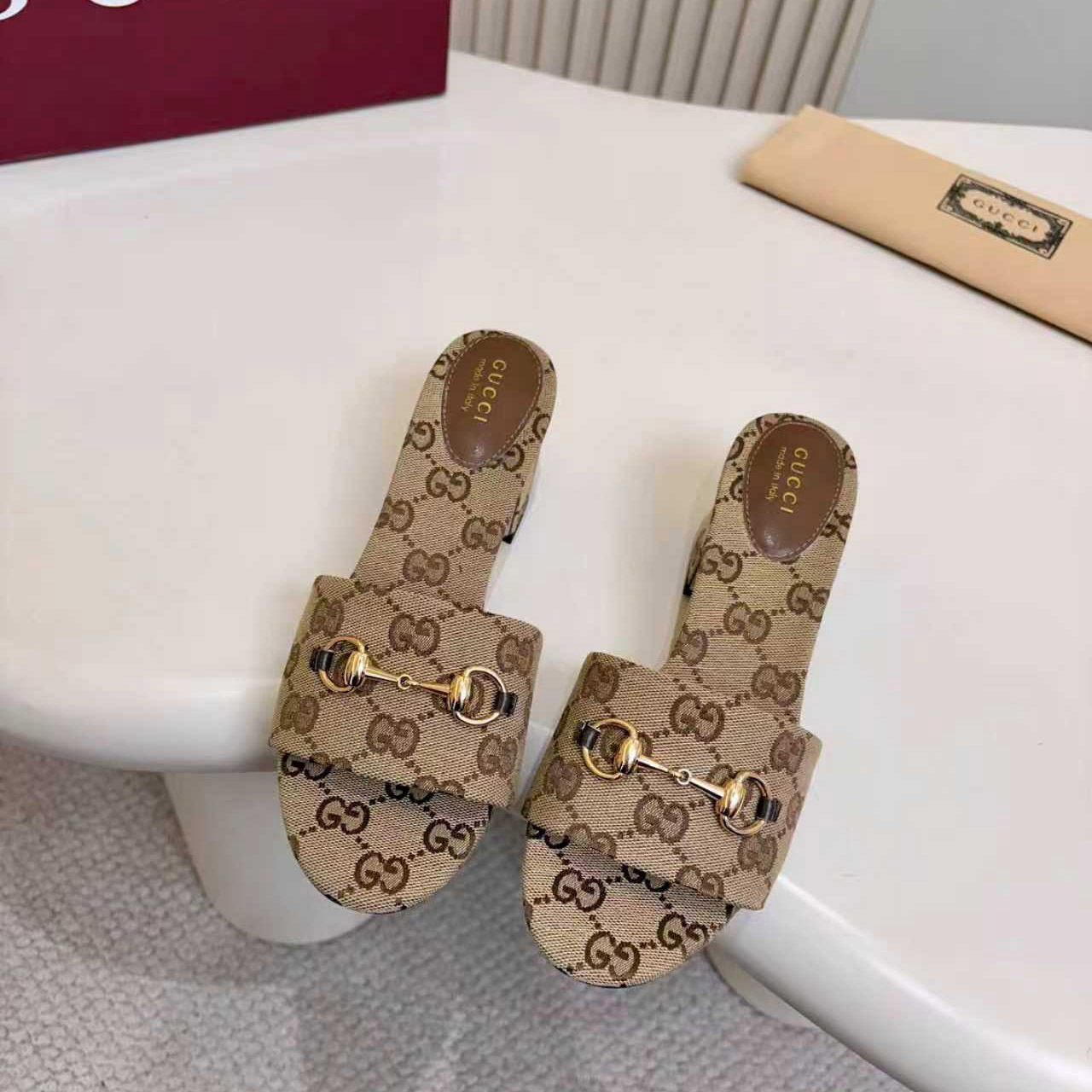 Gucci Slide Sandal With Horsebit - DopestKickz