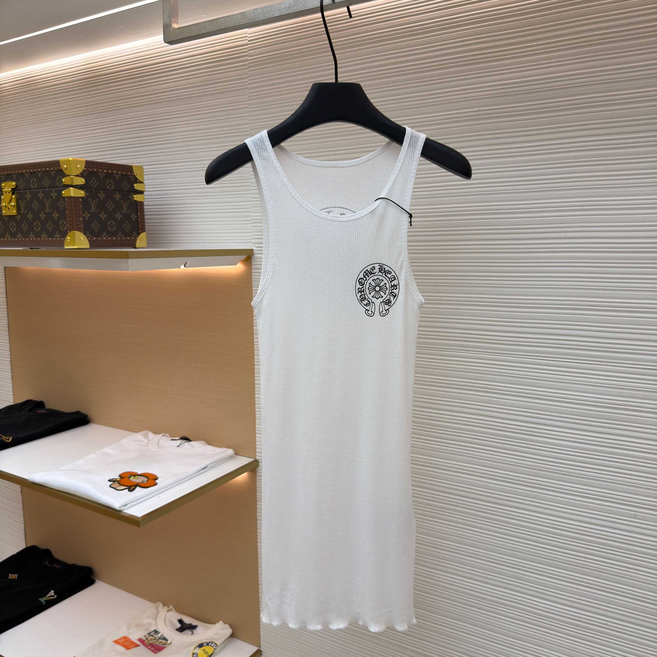 Chrome Hearts Horseshoe Logo White Tank Top - DopestKickz