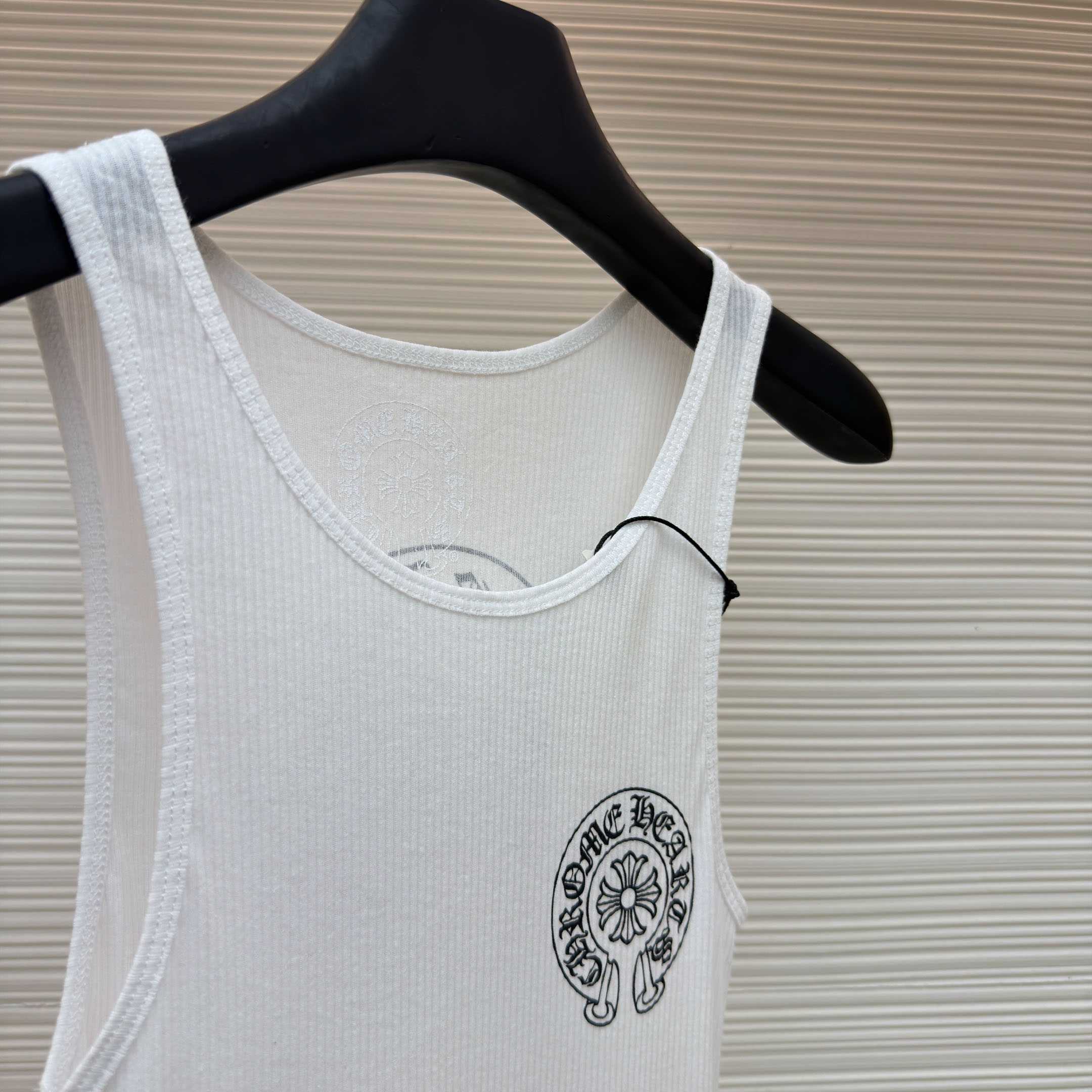 Chrome Hearts Horseshoe Logo White Tank Top - DopestKickz
