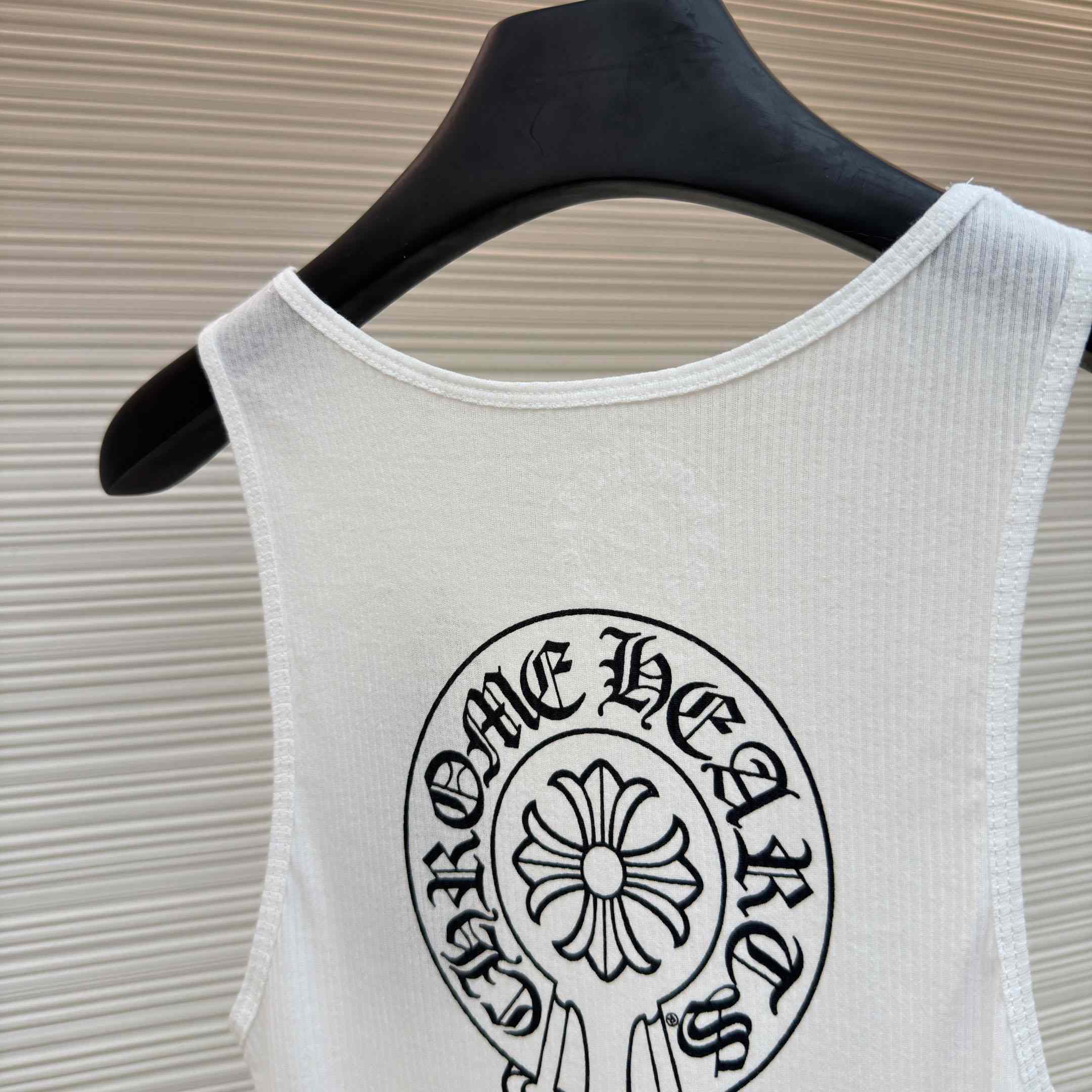 Chrome Hearts Horseshoe Logo White Tank Top - DopestKickz