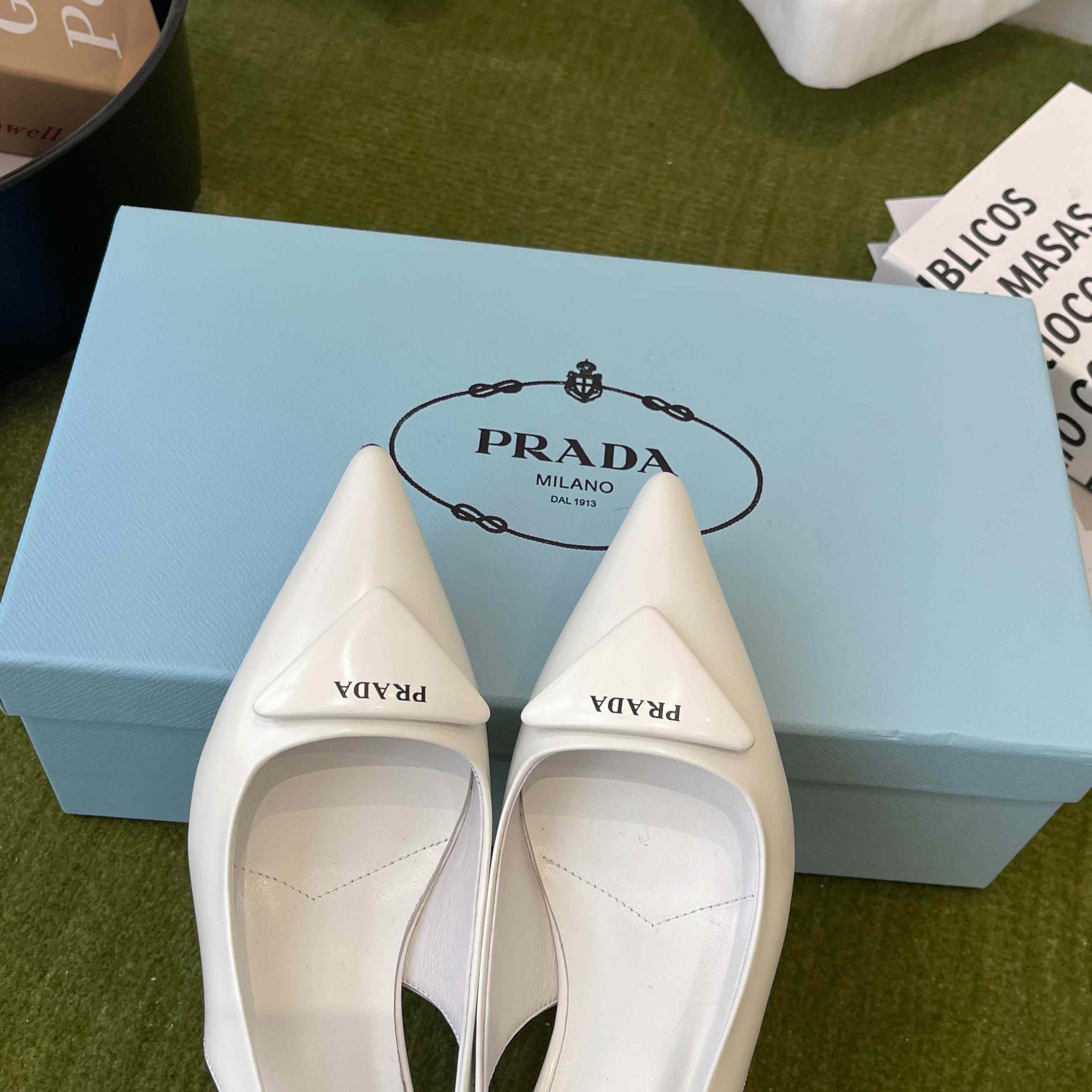 Prada Patent Leather Slingback Pumps - DopestKickz