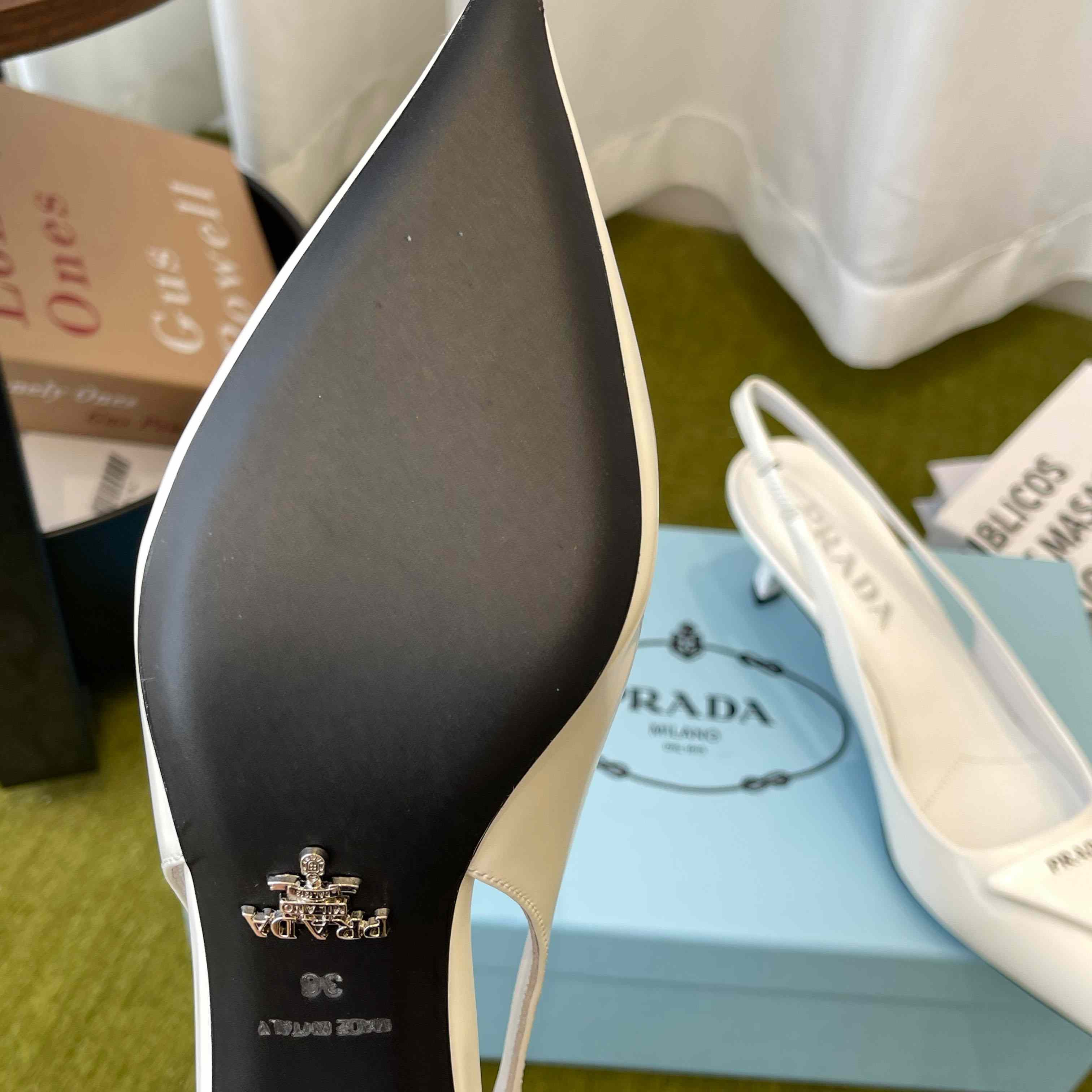 Prada Patent Leather Slingback Pumps - DopestKickz