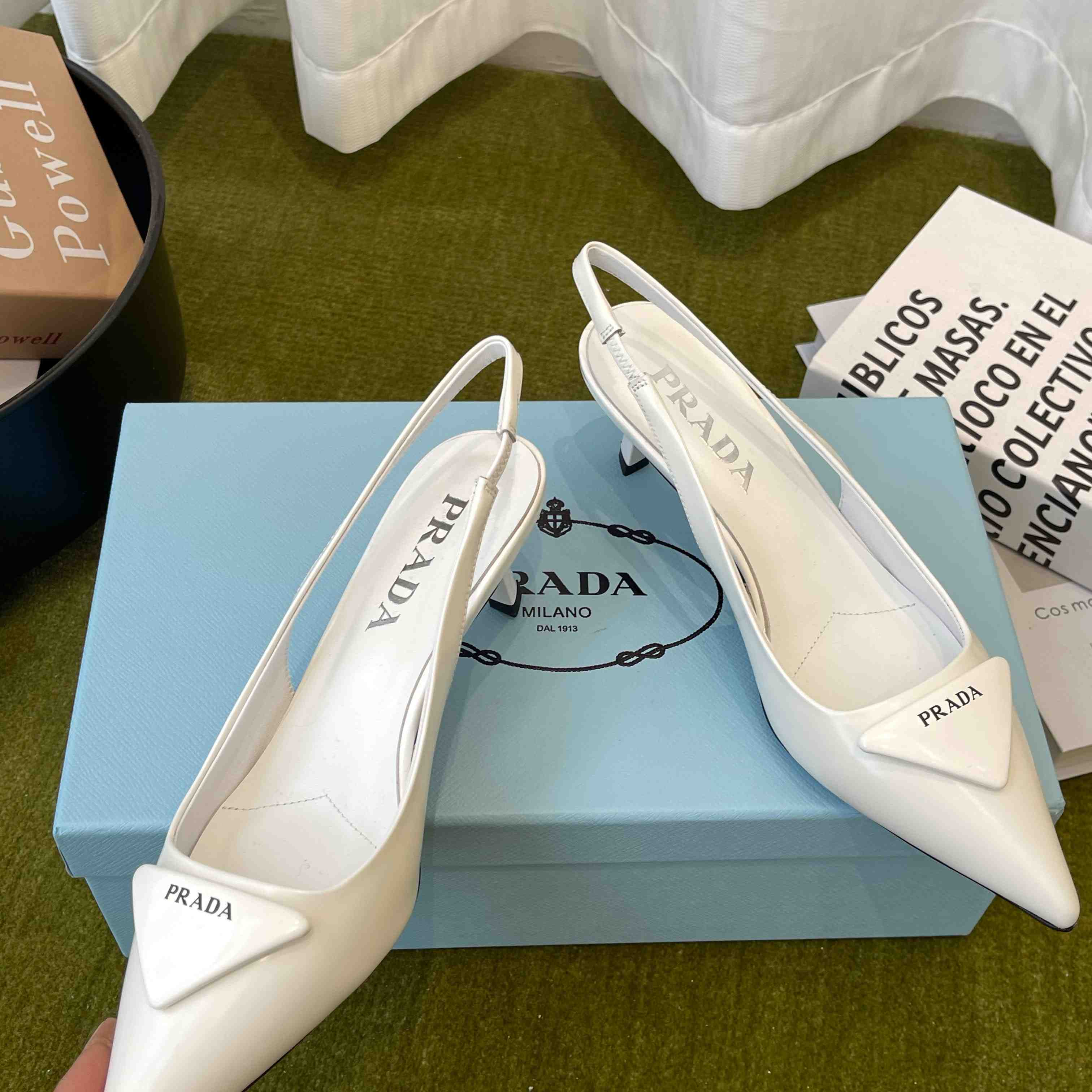 Prada Patent Leather Slingback Pumps - DopestKickz