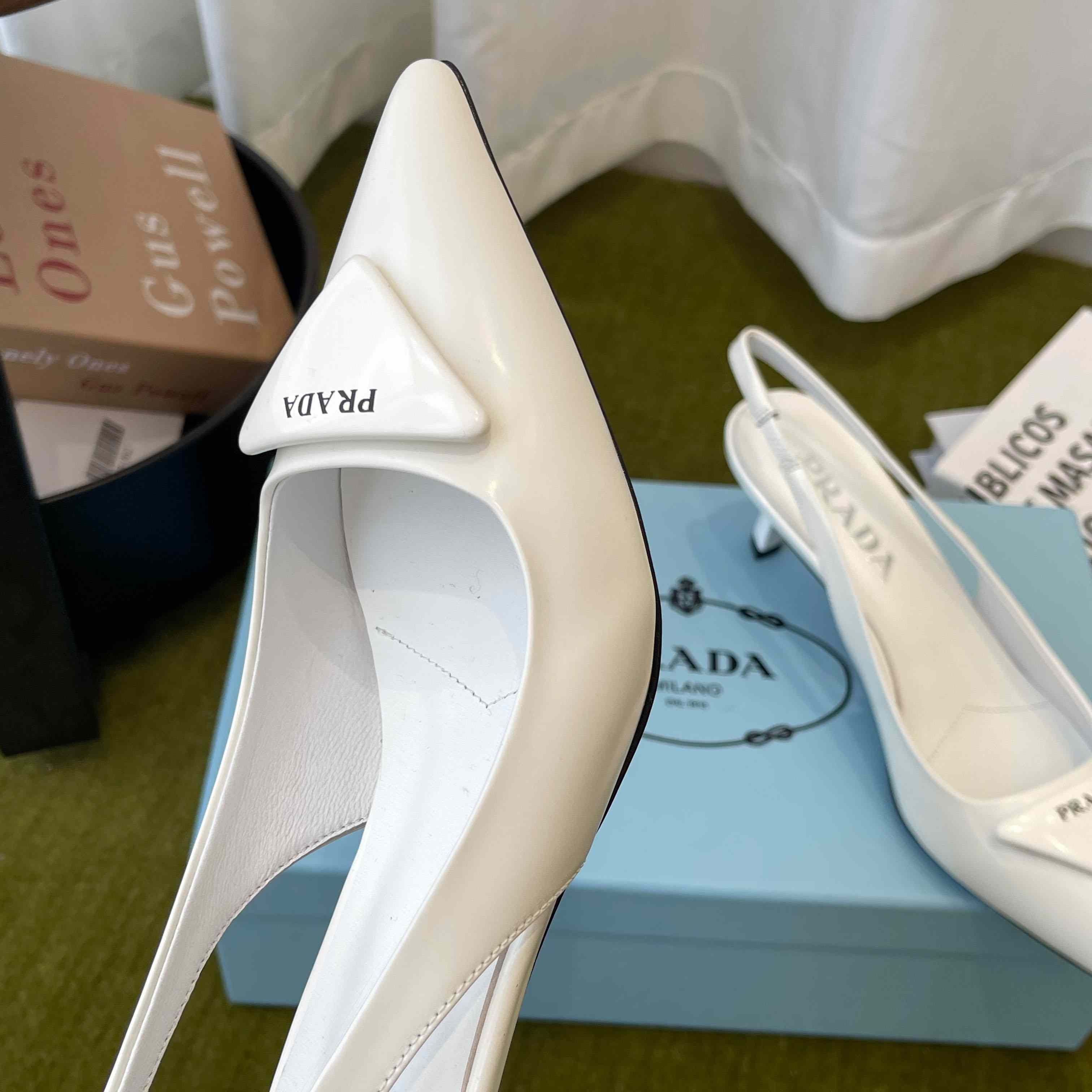 Prada Patent Leather Slingback Pumps - DopestKickz