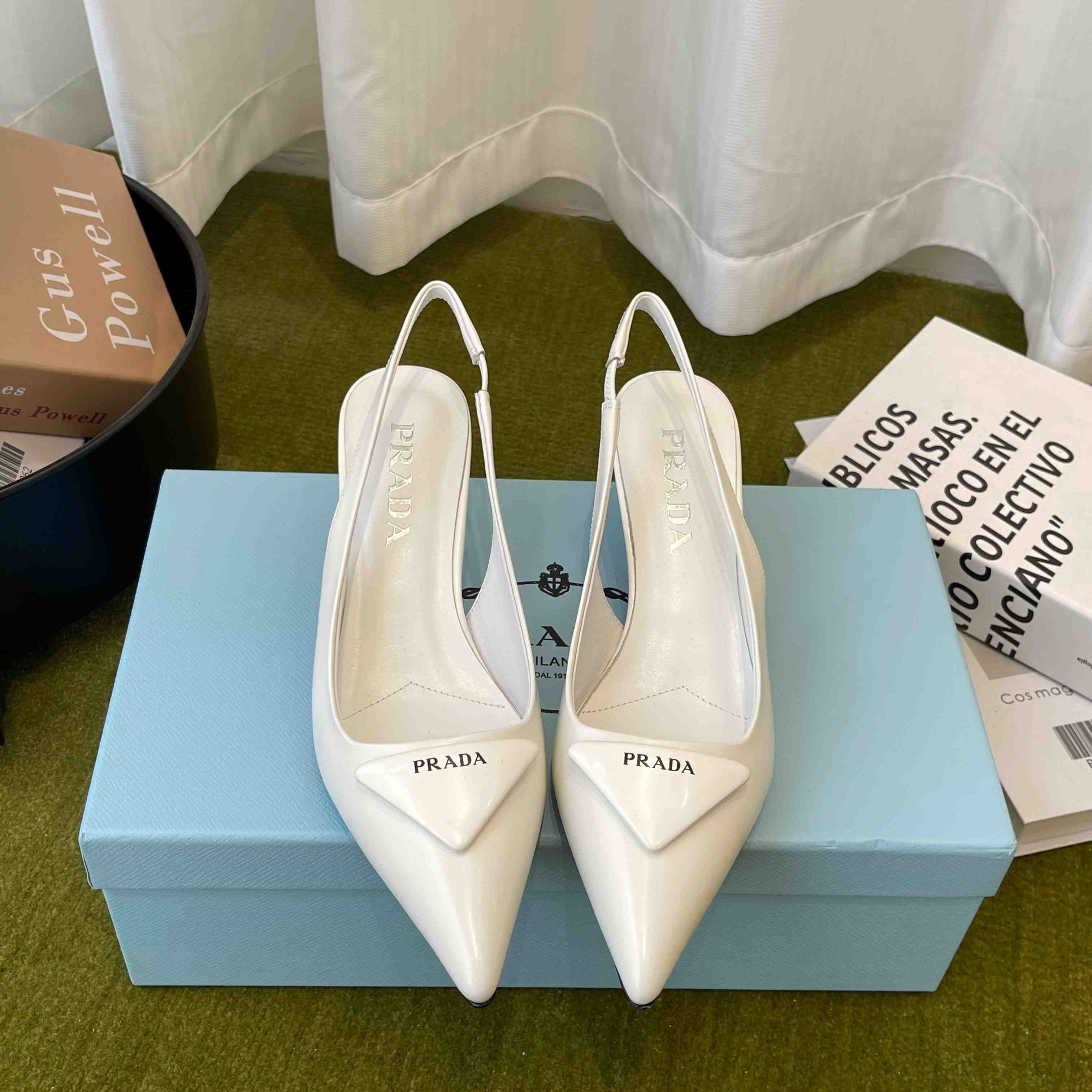 Prada Patent Leather Slingback Pumps - DopestKickz