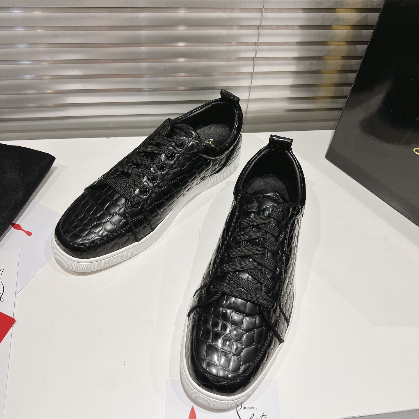 Christian Louboutin Rantulow Orlato Croc-Effect Low-Top Sneakers - DopestKickz