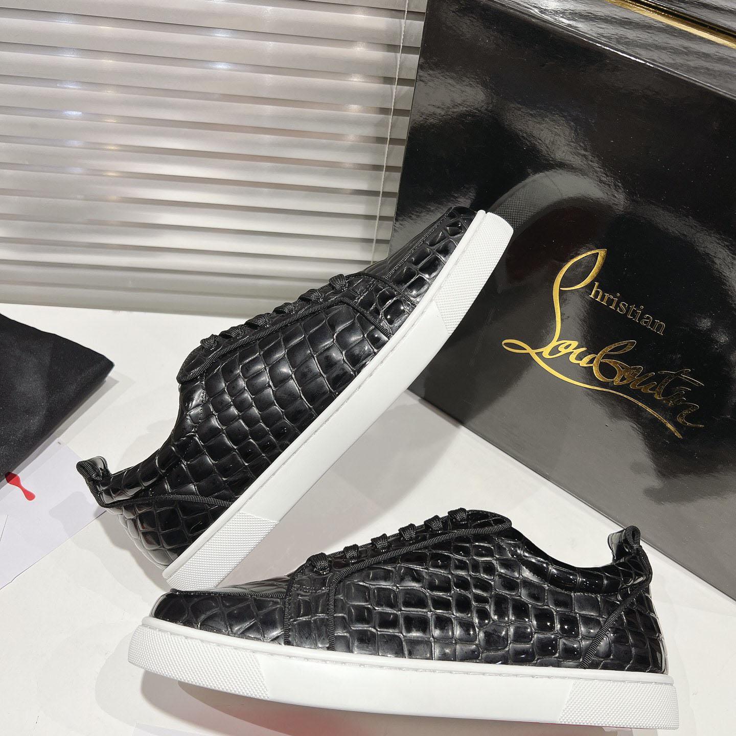 Christian Louboutin Rantulow Orlato Croc-Effect Low-Top Sneakers - DopestKickz