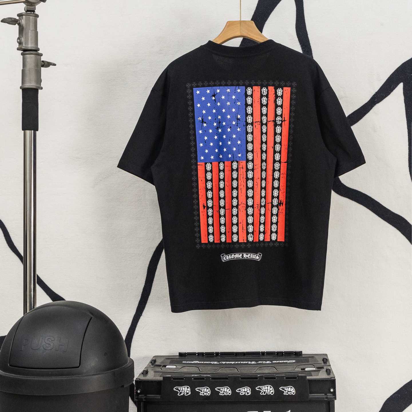 Chrome Hearts USA Flag Tee 'Black' - DopestKickz