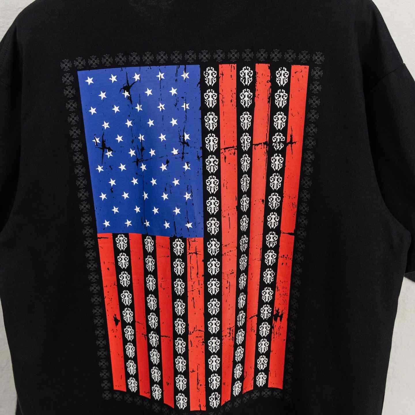 Chrome Hearts USA Flag Tee 'Black' - DopestKickz