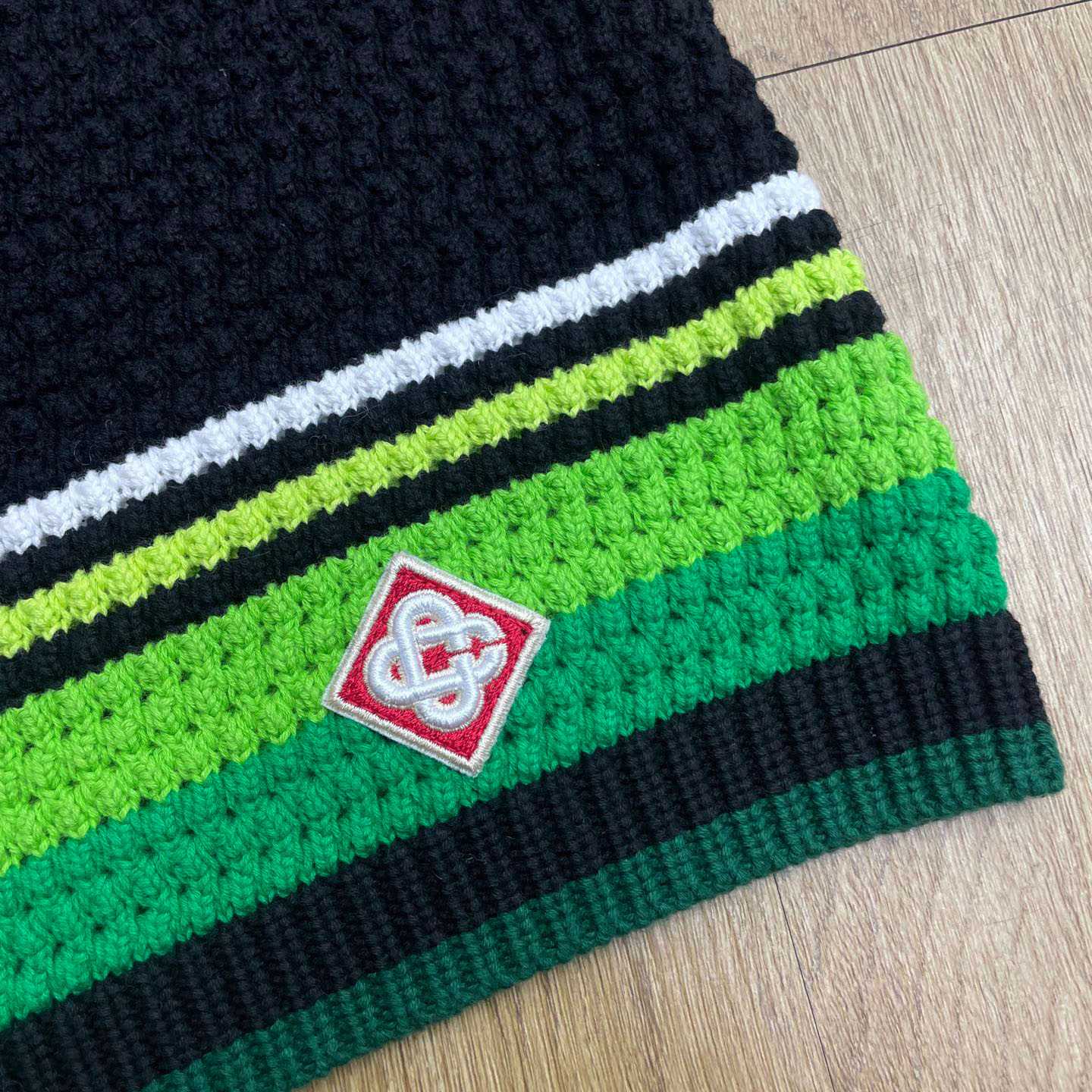 Casablanca Black & Green Striped Crochet Shorts  Z6046 - DopestKickz