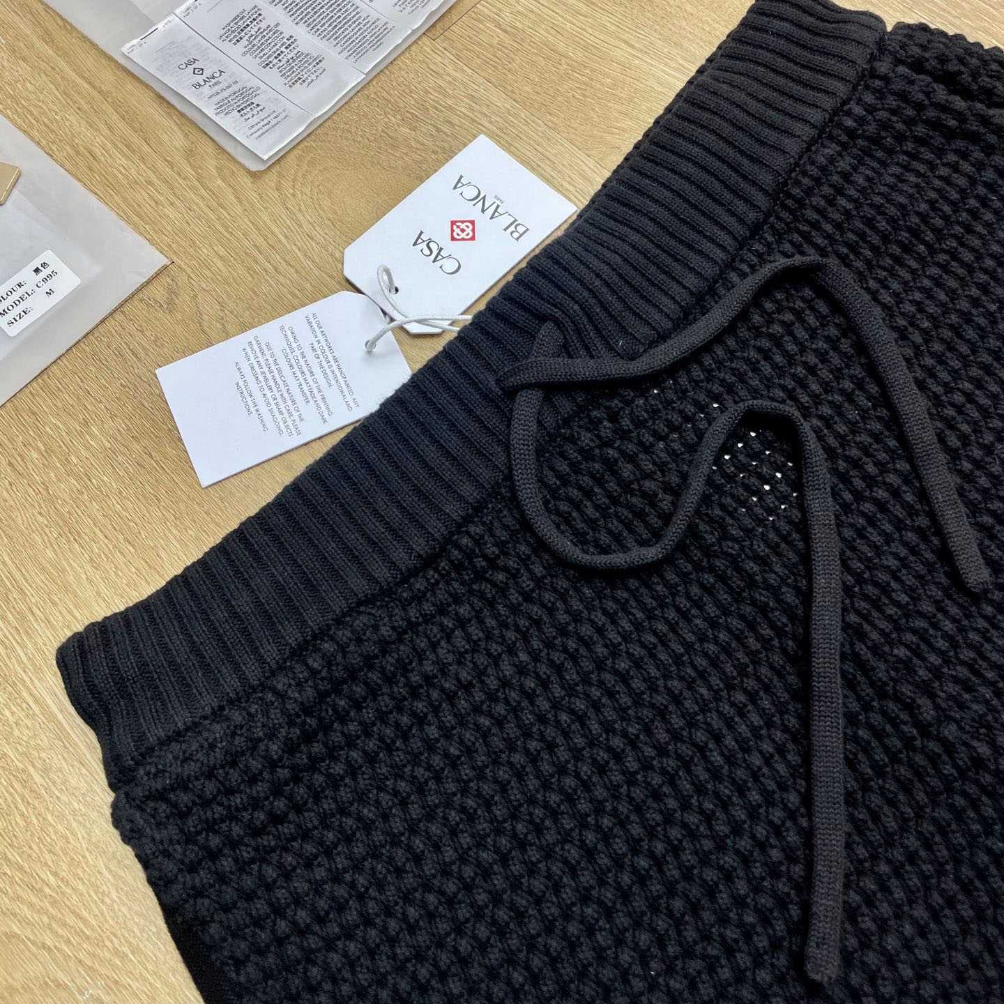 Casablanca Black & Green Striped Crochet Shorts  Z6046 - DopestKickz