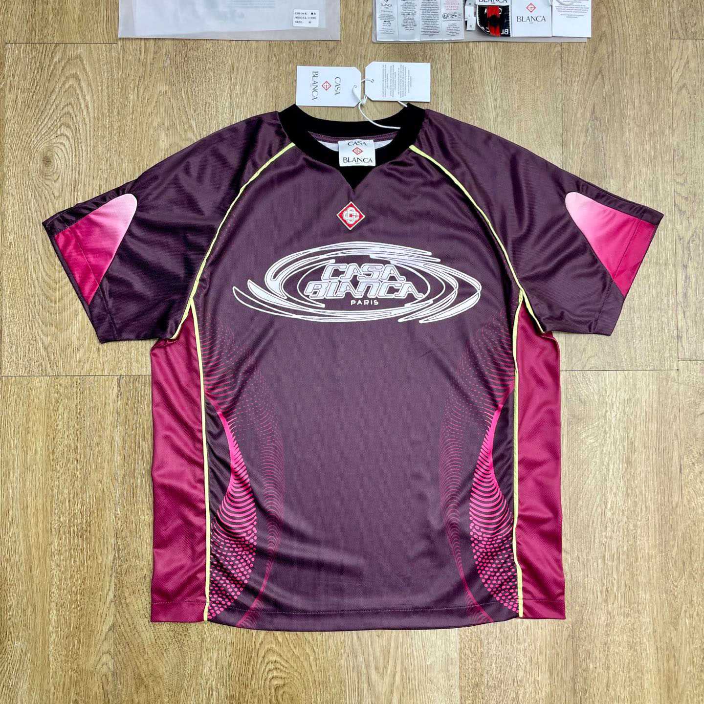 Casablanca Aubergine Gradient Short Sleeve Football Jersey   C1141 - DopestKickz
