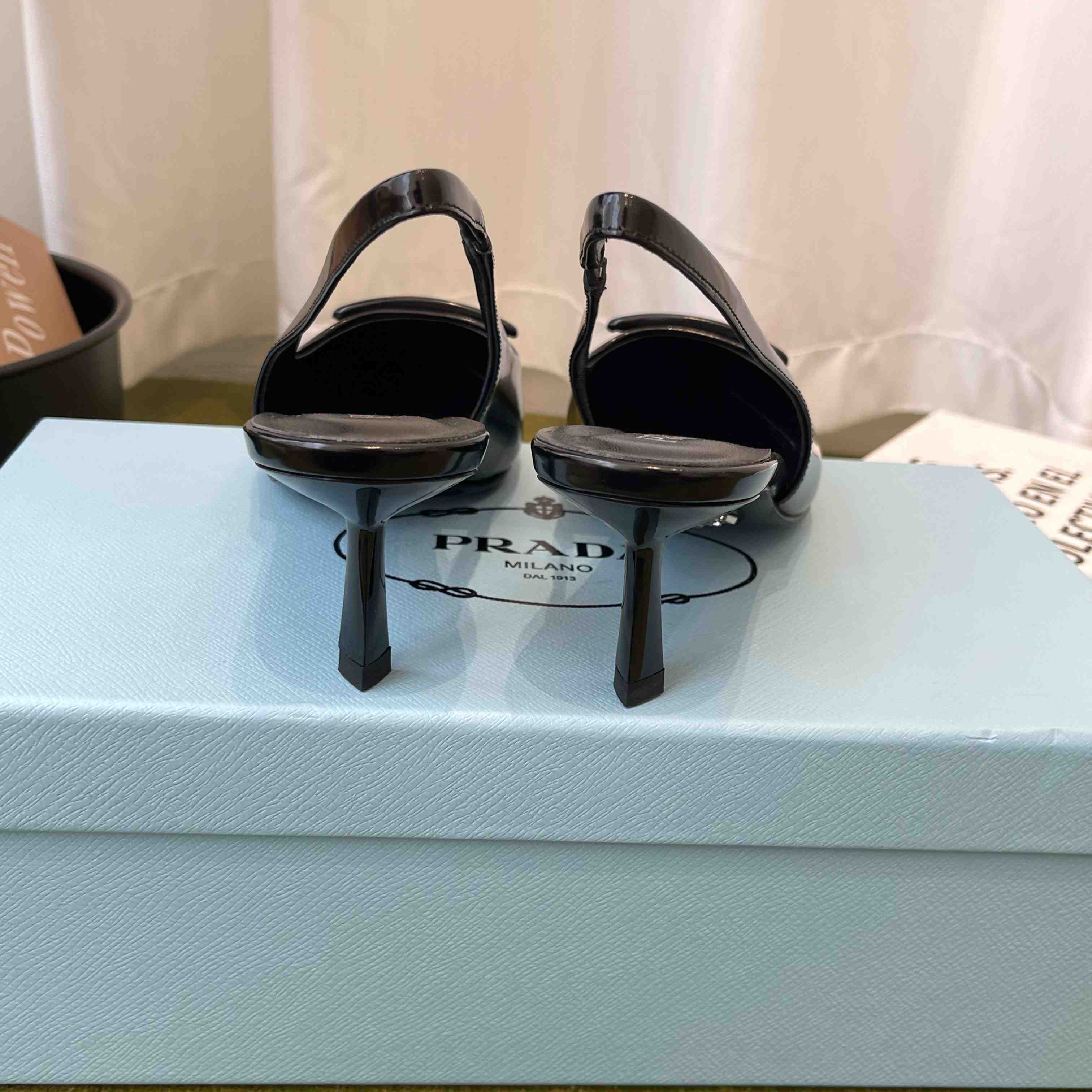 Prada Patent Leather Slingback Pumps - DopestKickz