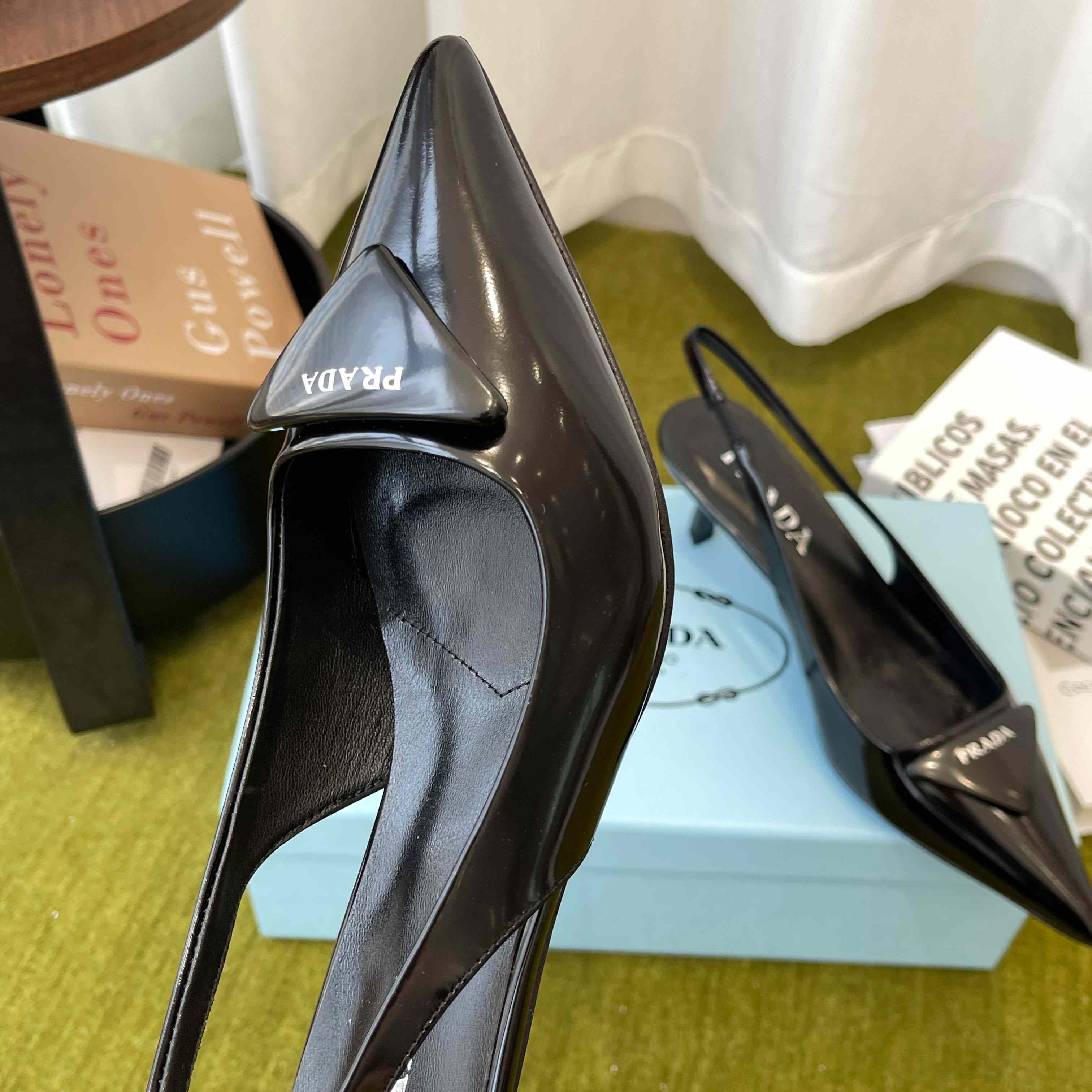 Prada Patent Leather Slingback Pumps - DopestKickz