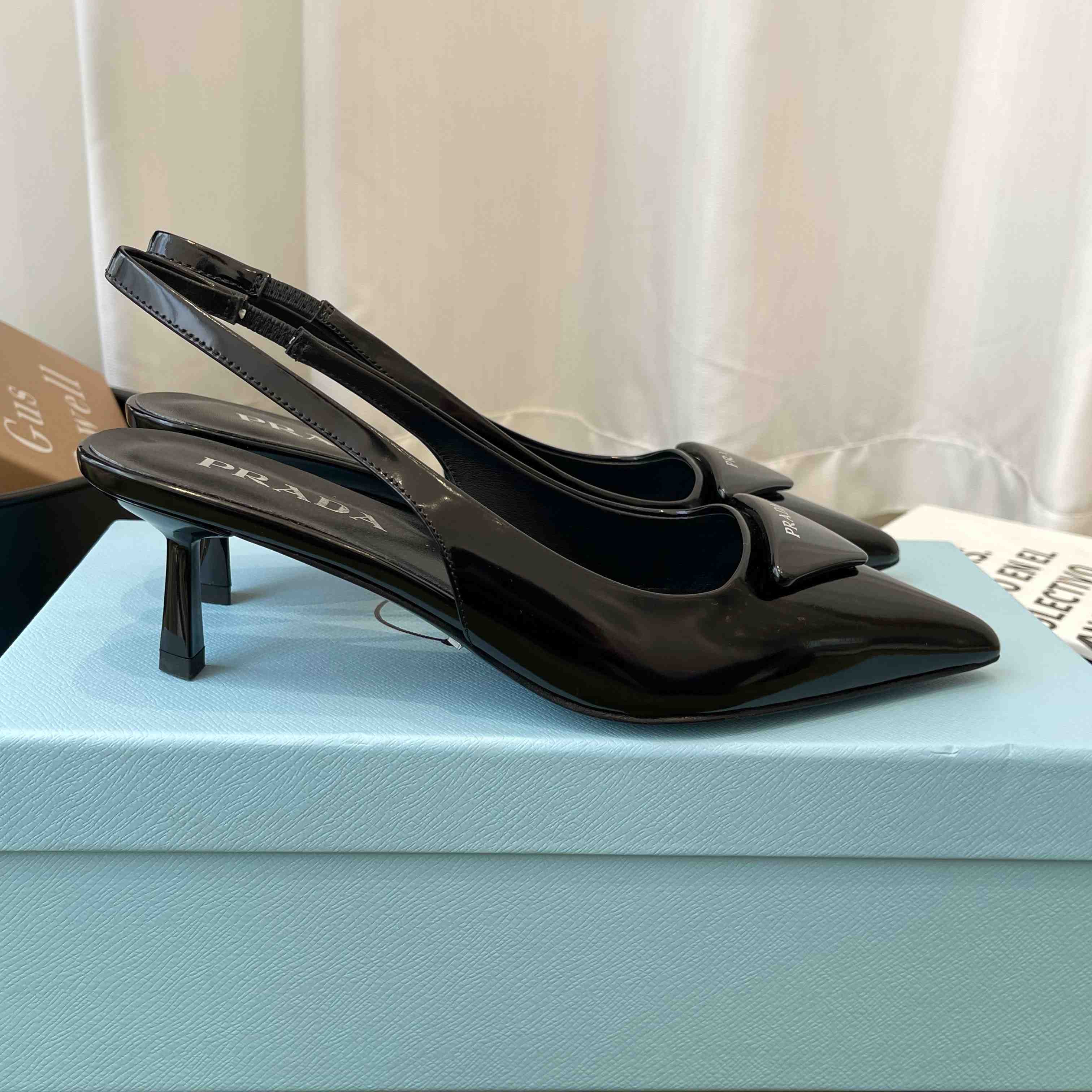 Prada Patent Leather Slingback Pumps - DopestKickz