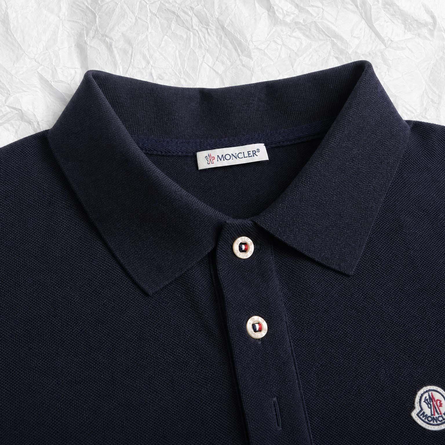 Moncler Logo Patch Cotton Polo Shirt - DopestKickz