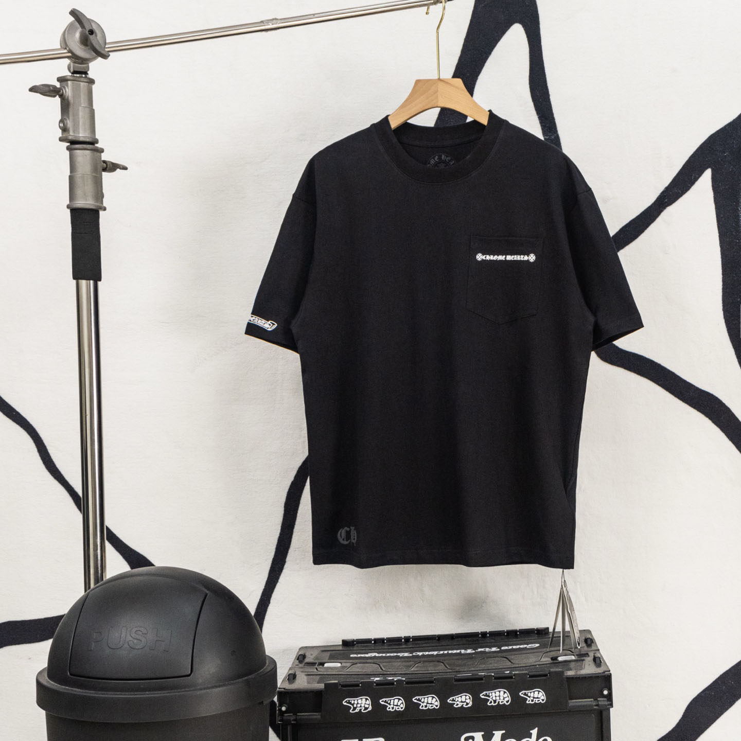 Chrome Hearts Cross Tire Tracks Pocket T-Shirt 'Black' - DopestKickz